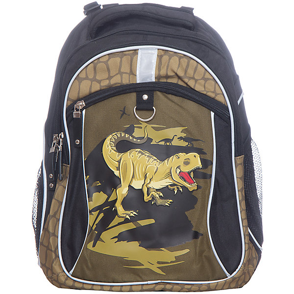 Рюкзак школьный Erich KrauseDinosaurs Рюкзак школьный Erich KrauseDinosaursРюкзаки<br>Характеристики товара:<br><br>• коллекция: Dinosaurs<br>• начальная и средняя школа<br>• спинка: эргономичная<br>• цвет: черный<br>• материал: полиэстер<br>• размер изделия: 38х17х28 см<br>• вес в кг: 450гр.<br>• страна бренда: Германия<br>• страна изготовитель: Китай<br><br>Рюкзак школьный ErichKrause - удобный и практичный рюкзак для учеников начальной и средней школы. Благодаря легкому весу и удобной эргономичной спинке рюкзак можно носить каждый день. <br><br>Во внутреннем отделении помещаются папки и тетради формата А4. Спереди 2 кармана на молнии, по бокам 2 небольших кармашка для мелочей. Рюкзак выполнен из прочного износостойкого полиэстера, устойчивого к морозам.<br><br>Твердая повторяет изгибы позвоночника, делая ношение комфортным. Сетчатый материал на спинке и внутренней стороне лямок обеспечивает вентиляцию воздуха.<br><br>Светоотражатели гарантируют видимость в темное время суток.<br><br>Erich Krause Рюкзак школьный Dinosaurs можно купить в нашем интернет-магазине.<br><br>Ширина мм: 400<br>Глубина мм: 350<br>Высота мм: 180<br>Вес г: 654<br>Возраст от месяцев: 72<br>Возраст до месяцев: 96<br>Пол: Мужской<br>Возраст: Детский<br>SKU: 6842790