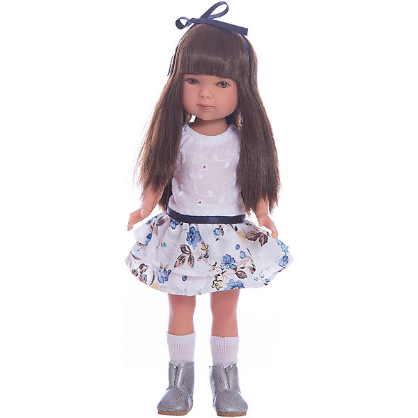 Кукла Карлотта, брюнетка с челкой, Лето Casual, Vestida de Azul Кукла Карлотта, брюнетка с челкой, Лето Casual, Vestida de AzulКуклы<br>Характеристики товара:<br><br>• возраст: от 3 лет;<br>• материал: винил, текстиль;<br>• в комплекте: кукла, наряд;<br>• высота куклы: 28 см;<br>• размер упаковки: 35х19,5х9,5 см;<br>• вес упаковки: 400 гр.;<br>• страна производитель: Испания.<br><br>Кукла Карлотта брюнетка с челкой «Лето Casual» Vestida de Azul одета в белую майку, цветную юбочку и ботиночки, а на голове повязана ленточка. У Карлотты милое личико с большими живыми глазками, щечками с легким румянцем. Густые темные волосы с челкой очень похожи на натуральные. Девочка сможет расчесывать их, укладывать, заплетать, придумывая кукле разнообразные прически.<br><br>Куклу Карлотту брюнетка с челкой «Лето Casual» Vestida de Azul можно приобрести в нашем интернет-магазине.<br><br>Ширина мм: 195<br>Глубина мм: 95<br>Высота мм: 350<br>Вес г: 380<br>Возраст от месяцев: 36<br>Возраст до месяцев: 2147483647<br>Пол: Женский<br>Возраст: Детский<br>SKU: 6844333