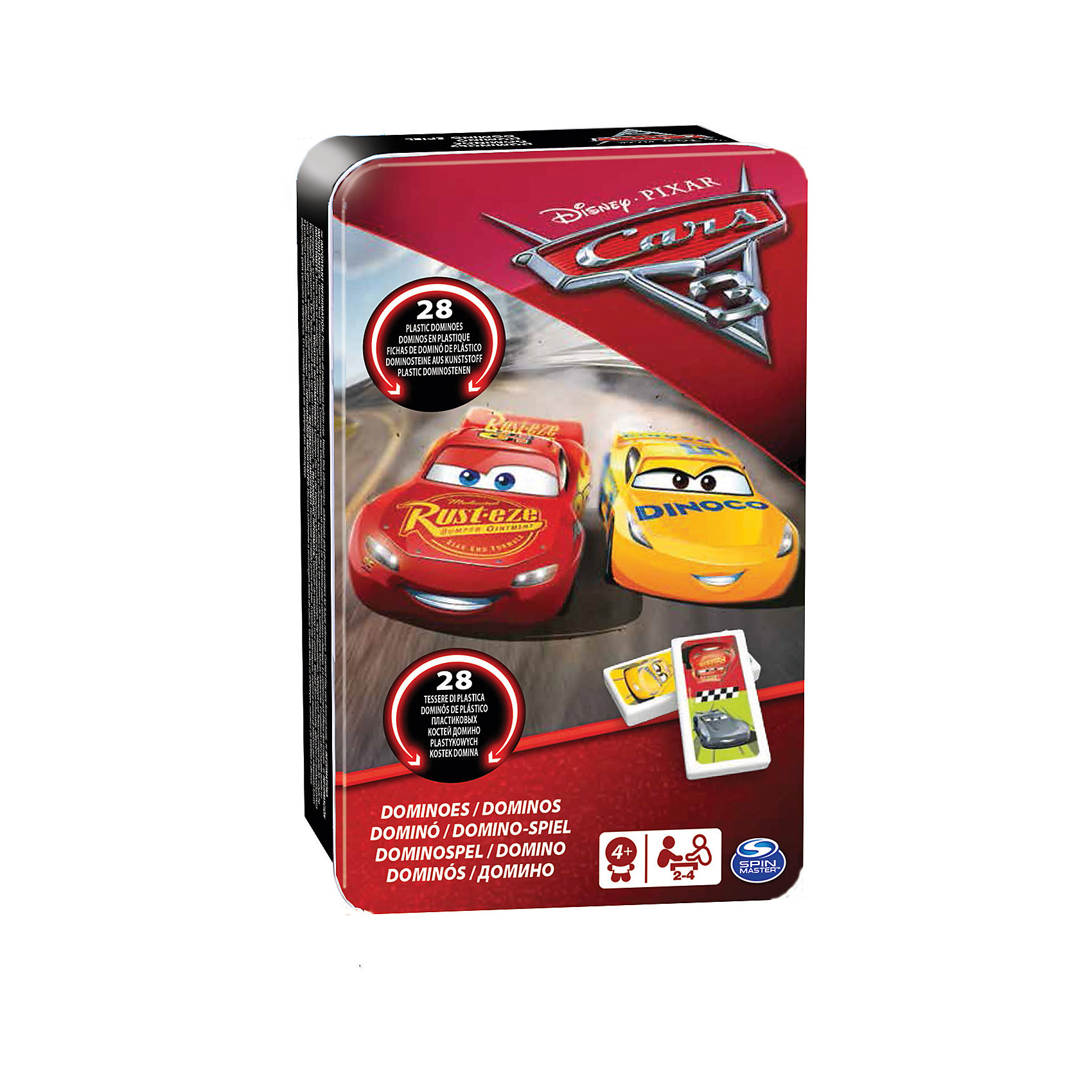 Игра домино Тачки-3, Spin Master Игра домино Тачки-3, Spin MasterТачки<br>Характеристики товара:<br><br>• возраст: от 4 лет;<br>• материал: пластик, металл;<br>• в комплекте: 28 игровых костей, коробка;<br>• количество игроков: 2-4 человека;<br>• размер упаковки: 19х12х5 см;<br>• вес упаковки: 585 гр.;<br>• страна производитель: Китай.<br><br>Домино «Тачки-3» Spin Master создано по мотивам известного мультфильма «Тачки 3». Оно представляет собой классическую игру в домино, только вместо точек на костяшках изображены любимые герои. <br><br>В ходе игры надо выстраивать цепочку, соединяя поочередно одинаковые изображения. Игра домино развивает логическое и стратегическое мышление, внимательность и смекалку.<br><br>Домино «Тачки-3» Spin Master можно приобрести в нашем интернет-магазине.<br><br>Ширина мм: 50<br>Глубина мм: 120<br>Высота мм: 190<br>Вес г: 638<br>Возраст от месяцев: 48<br>Возраст до месяцев: 2147483647<br>Пол: Мужской<br>Возраст: Детский<br>SKU: 6873822