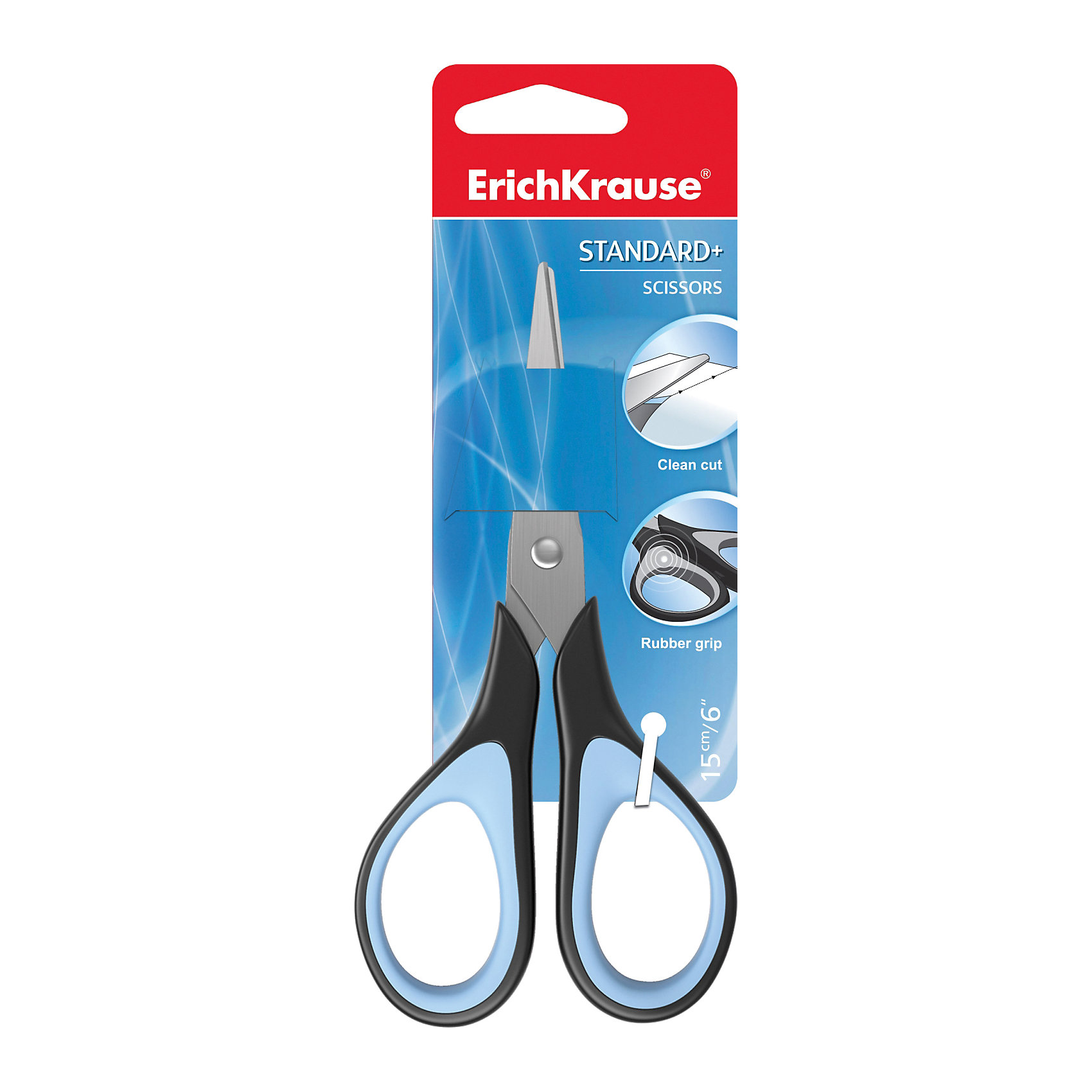 Erich Krause Ножницы Standard+ 15 см Erich Krause Ножницы Standard+ 15 смШкольные аксессуары<br>Ножницы с классической формой ручек с мягкими резиновыми вставками. Лезвия изготовлены из нержавеющей стали.<br><br>Ширина мм: 200<br>Глубина мм: 70<br>Высота мм: 15<br>Вес г: 50<br>Возраст от месяцев: 84<br>Возраст до месяцев: 2147483647<br>Пол: Унисекс<br>Возраст: Детский<br>SKU: 6878852