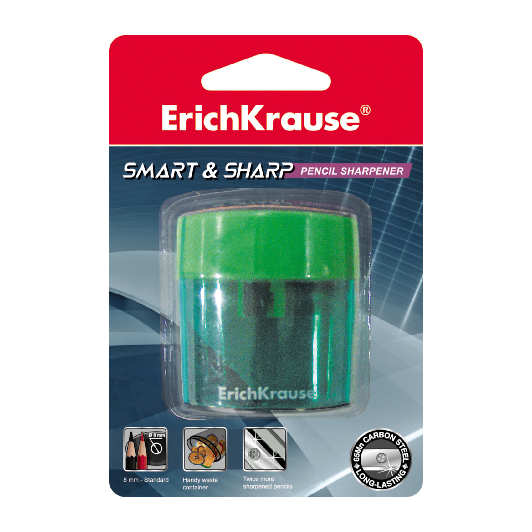 Erich Krause Пластиковая точилка SMART&SHARP на одно отверстие, в блистере Erich Krause Пластиковая точилка SMART&SHARP на одно отверстие, в блистереКанцтовары для первоклассников<br><br><br>Ширина мм: 60<br>Глубина мм: 50<br>Высота мм: 10<br>Вес г: 31<br>Возраст от месяцев: 84<br>Возраст до месяцев: 216<br>Пол: Унисекс<br>Возраст: Детский<br>SKU: 6878873