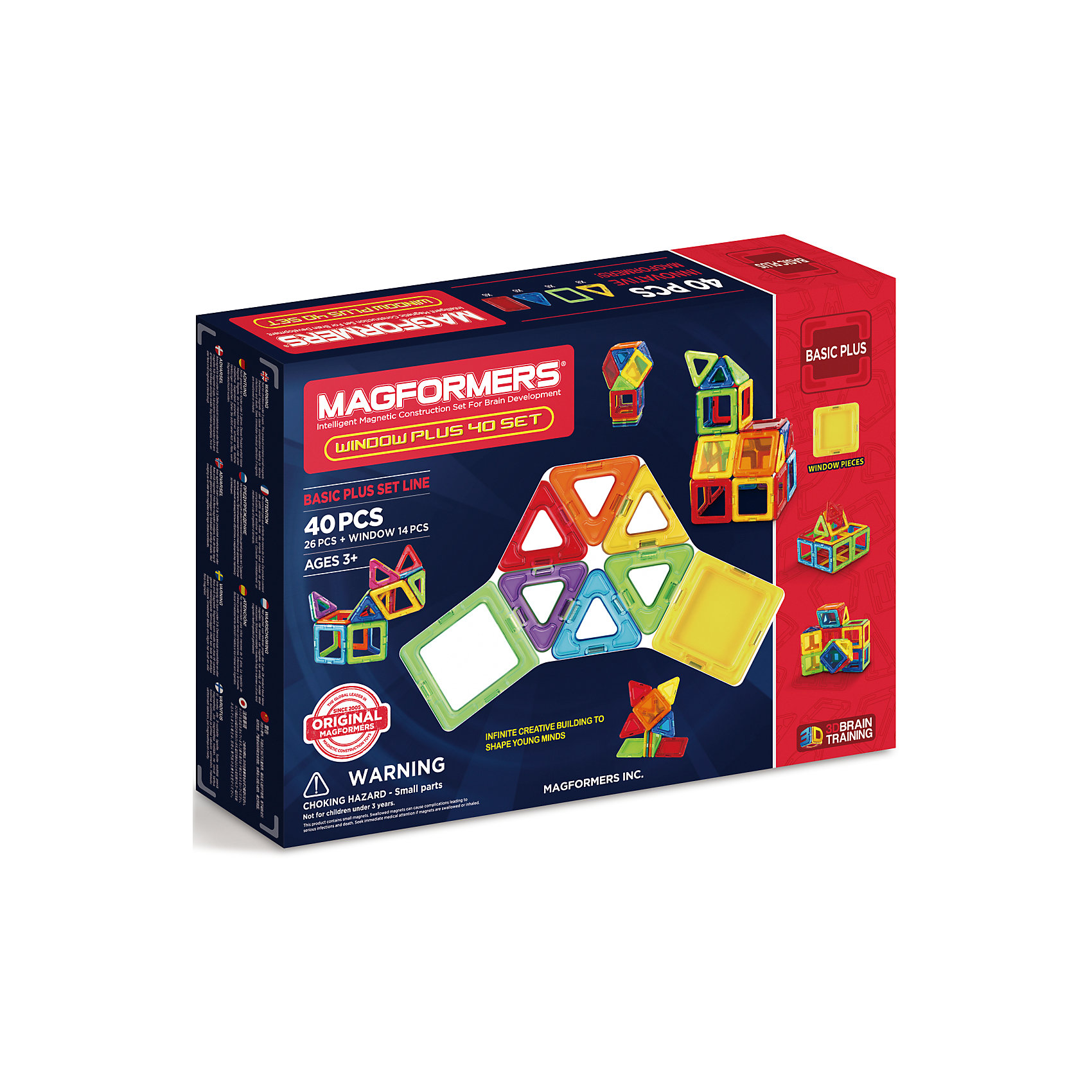 Магнитный конструктор 715002 Window Plus Set 40 set, MAGFORMERS Магнитный конструктор 715002 Window Plus Set 40 set, MAGFORMERSМагнитные конструкторы<br><br><br>Ширина мм: 280<br>Глубина мм: 380<br>Высота мм: 60<br>Вес г: 750<br>Возраст от месяцев: 36<br>Возраст до месяцев: 2147483647<br>Пол: Унисекс<br>Возраст: Детский<br>SKU: 6881969