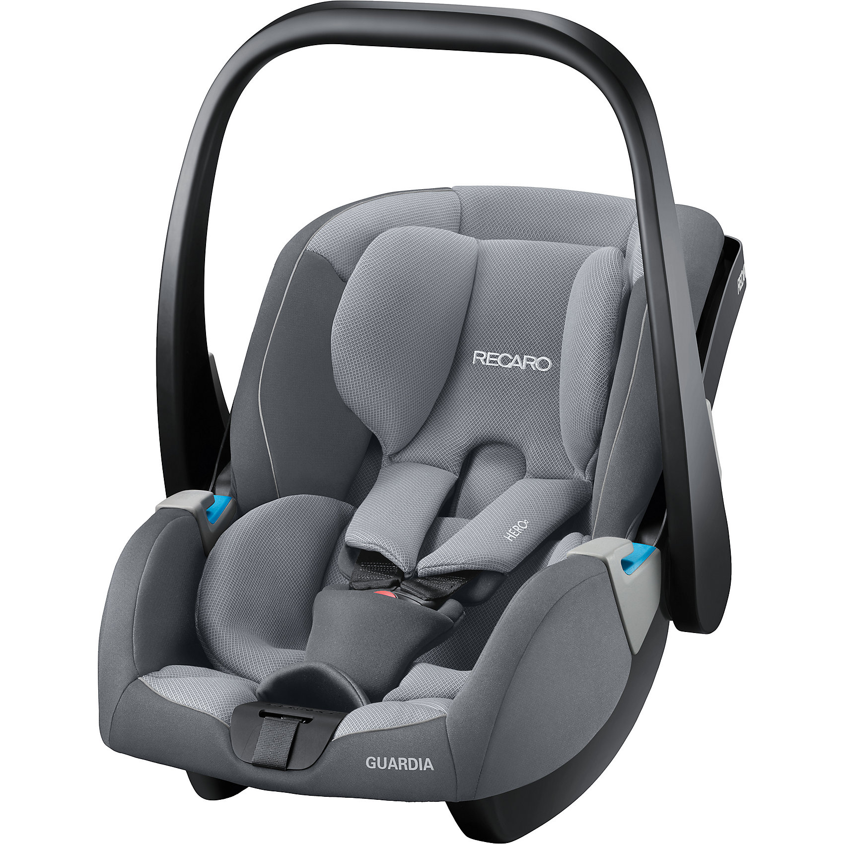 Автокресло Recaro Guardia, 0-13кг., aluminium grey Автокресло Recaro Guardia, 0-13кг., aluminium greyГруппа 0+ (До 13 кг)<br>Детское автокресло Guardia сочетает в себе безопасность, комфорт и дизайн автокресел следующего поколения. В комбинации с соответствующей базой RECARO SmartClick или с ремнем автомобиля - в автокресле RECARO Guardia ваш ребенок надежно защищен на дороге с первого дня.<br><br>RECARO Guardia является одним из самых легких в своем классе - всего лишь 4,1 кг.<br>Безопасность<br><br> Система безопасности HERO предотвращает соскальзывание или скручивание ремней и обеспечивает легкость пристегивания<br> Элементы управления контрастного цвета для легкого и безопасного использования<br> Комбинация с базой RECARO SmartClick для удобной установки и максимальной безопасности<br> Одобрено для использования в самолетах<br><br>Комфорт<br><br>Умный дизайн создает достаточно пространства между ручкой и солнцезащитным козырьком для удобной переноски. Откидной солнцезащитный козырек и сетчатая вставка обеспечивает максимальный комфорт.<br><br> Лучшая защита от солнца (UV40 +) и циркуляция воздуха<br> Подушка-вкладыш для новорожденных<br> Эргономичная ручка для удобной переноски<br> Адаптеры доступны для использования с колясками RECARO и другими колясками производителя<br><br>Аксессуары: RECARO SmartClick Base (приобретается отдельно)<br><br>Ширина мм: 660<br>Глубина мм: 440<br>Высота мм: 590<br>Вес г: 4100<br>Возраст от месяцев: 0<br>Возраст до месяцев: 12<br>Пол: Унисекс<br>Возраст: Детский<br>SKU: 6885330