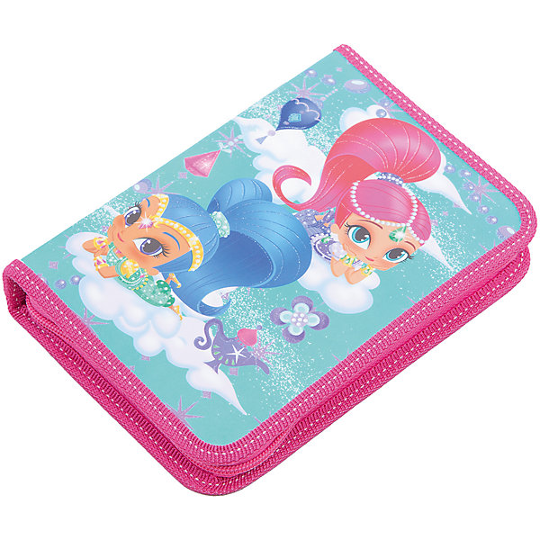 Пенал с наполнением Kinderline Shimmer and Shine Пенал с наполнением Kinderline Shimmer and ShineПеналы с наполнением<br>Характеристики товара:<br><br>• дополнительный клапан;<br>• удобные крепления;<br>• в комплекте: пенал, шариковая ручка, 2 простых карандаша, 6 цветных карандашей, 6 фломастеров, треугольник, линейка, точилка, ластик;<br>• размер: 20,5х14х3,5 см;<br>• возраст: от 5 лет;<br>• вес: 230 грамм;<br>• страна: Китай.<br><br>Пенал Shimmer and Shine содержит всё необходимое для занятий и творчества. В комплект входят цветные и простые карандаши, фломастеры, ручка, ластик, линейка, треугольник и точилка. <br><br>Пенал имеет одно отделение с откидным клапаном. Внутри пенала есть крепления, фиксирующие канцелярские принадлежности. Пенал изготовлен из прочных материалов. Застегивается на молнию. Лицевая сторона оформлена изображением персонажей мультфильма «Shimmer and Shine».<br><br>Shimmer and Shine (Шиммер энд Шайн) Пенал жесткий ламинированный с клапаном Размер 20,5 х 14 х 3,5 см можно купить в нашем интернет-магазине.<br><br>Ширина мм: 205<br>Глубина мм: 140<br>Высота мм: 35<br>Вес г: 230<br>Возраст от месяцев: 60<br>Возраст до месяцев: 2147483647<br>Пол: Женский<br>Возраст: Детский<br>SKU: 6892455