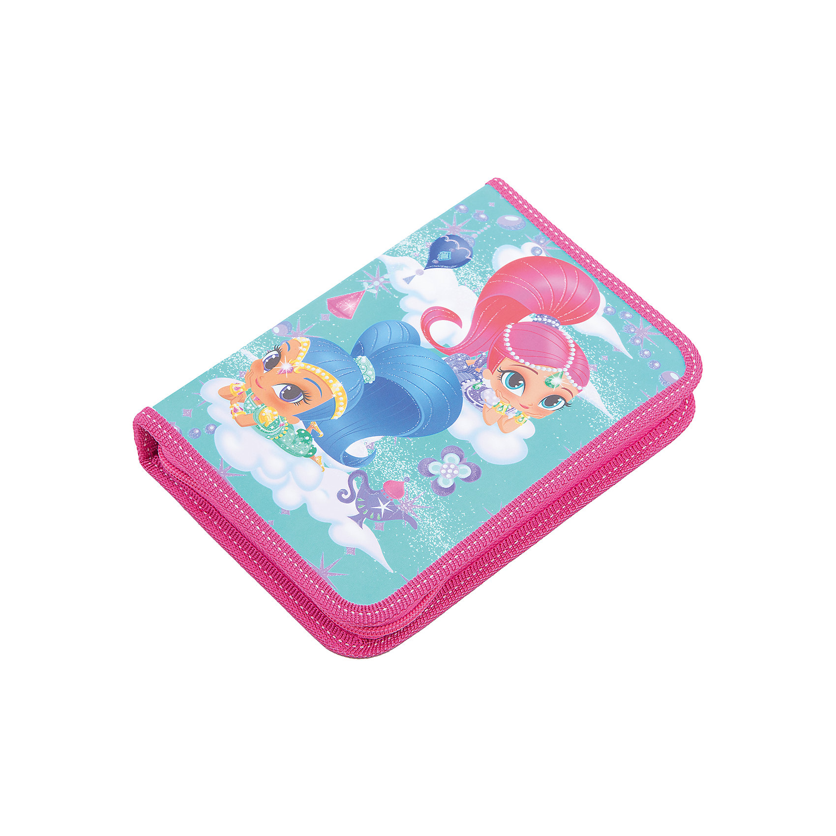 Пенал с наполнением Kinderline Shimmer and Shine Пенал с наполнением Kinderline Shimmer and ShineПеналы с наполнением<br>Пенал жесткий ламинированный, на молнии, с наполнением из 19 предметов: шариковая ручка, простой карандаш - 2 шт., 6 цв. карандашей, 6 фломастеров, линейка, теугольник, ластик, точилка. Отделение с креплениями для канцелярских принадлежностей, имеет откидной клапан для разделения содержимого. Размер 20,5 х 14 х 3,5 см.<br><br>Ширина мм: 205<br>Глубина мм: 140<br>Высота мм: 35<br>Вес г: 230<br>Возраст от месяцев: 60<br>Возраст до месяцев: 2147483647<br>Пол: Женский<br>Возраст: Детский<br>SKU: 6892455