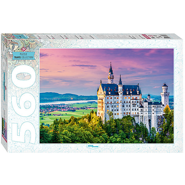 Пазл, 560 деталей, Бавария. Замок, Step Puzzle Пазл, 560 деталей, Бавария. Замок, Step PuzzleПазлы классические<br>Характеристики:<br><br>• количество деталей: 560 шт.;<br>• размер упаковки: 33,5х21,5х3,9 см.;<br>• размер готовой картинки: 50,0х34,5 см.;<br>• состав: картон;<br>• вес: 350 г.;<br>• для детей в возрасте: от 6 лет;<br>• страна производитель: Россия.<br><br>Пазл «Бавария.Замок» из серии «Travel Collektion» в жесткой стильной упаковке характерной для этой коллекционной серии бренда «Stepp<br>uzzle»compani станет прекрасным дополнением для коллекции пазлов.<br><br>На ярком, красочном пазле изображен незабываемый вид Баварского замка утопающего в зелени на фоне сказочного озера и великолепных гор. Соответствует высоким стандартам, которые подтверждены сертификатами качества.<br><br>Детали пазла очень красочные и хорошо собираются, картинки одинакового цвета немного усложняют сборку. Они подойдут деткам как уже знакомым с пазлами, так и новичкам. Склеив части пазла он превратиться красивую картину. Если разобрать, то его можно собирать снова и снова.<br><br>Играя с пазлами дети развивают не только память, внимательность, логическое и пространственное мышление, моторику рук, усидчивость, терпение, но просто весело и с пользой проведут время.<br><br>Пазл «Бавария.Замок» серии «Travel Collektion» от компании «Steppuzzle» (Степ Пазл)company можно приобрести в нашем интернет-магазине.<br><br>Ширина мм: 335<br>Глубина мм: 215<br>Высота мм: 39<br>Вес г: 350<br>Возраст от месяцев: 72<br>Возраст до месяцев: 2147483647<br>Пол: Унисекс<br>Возраст: Детский<br>SKU: 6894219