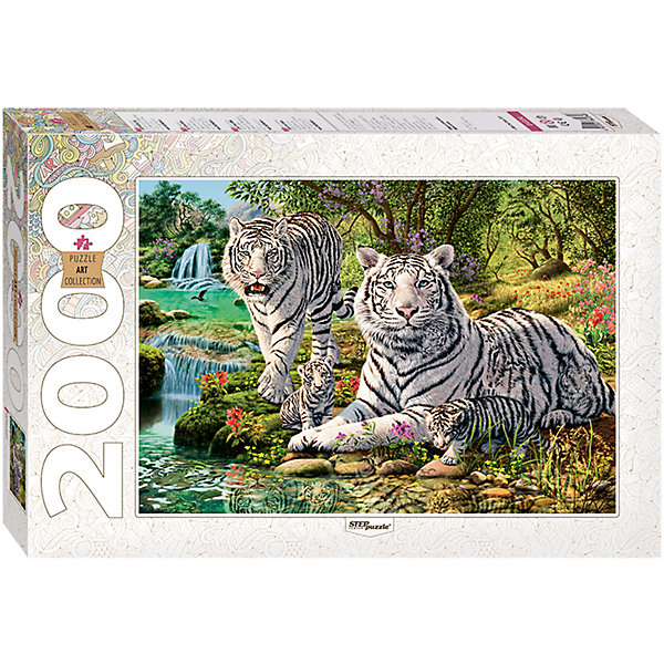 Пазл, 2000 деталей, Сколько тигров?, Step Puzzle Пазл, 2000 деталей, Сколько тигров?, Step PuzzleПазлы классические<br>Характеристики:<br><br>• количество деталей: 2000 шт.;<br>• размер упаковки: 40,0х27,0х5.5 см.;<br>• размер готовой картинки: 96,0х68.0 см.;<br>• состав: картон;<br>• вес: 1,180 кг.;<br>• для детей в возрасте: от 8 лет;<br>• страна производитель: Россия.<br><br>Пазл «Сколько тигров?» из серии «Art Collektion» в жесткой стильной упаковке характерной для этой коллекционной серии бренда «Steppuzzle» (Степ Пазл)compani станет прекрасным дополнением для коллекции пазлов.<br>На ярком, красочном пазле изображено семейство бенгальских тигров на реке с водопадами на фоне природы. Собрав картинку узнаешь сколько зверей. Пазл соответствует высоким стандартам, которые подтверждены сертификатами качества.<br><br>Детали пазла очень красочные и хорошо собираются, картинки одинакового цвета немного усложняют сборку. Они подойдут не только деткам, но и родителям уже знакомым с пазлами и новичкам. Склеив части пазла он превратиться красивую картину. Если разобрать, то его можно собирать снова и снова.<br><br>Играя с пазлами дети развивают не только память, внимательность, логическое и пространственное мышление, моторику рук, усидчивость, терпение, но просто весело и с пользой проведут время.<br><br>Пазл «Сколько тигров?» серии «Art Collektion» от компании «Steppuzzle» (Степ Пазл)company можно приобрести в нашем интернет-магазине.<br><br>Ширина мм: 400<br>Глубина мм: 270<br>Высота мм: 55<br>Вес г: 1180<br>Возраст от месяцев: 96<br>Возраст до месяцев: 2147483647<br>Пол: Унисекс<br>Возраст: Детский<br>SKU: 6894221