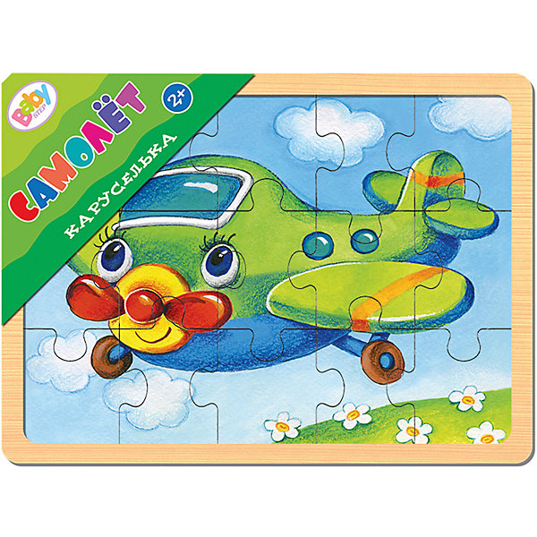 Игра из дерева Каруселька. Самолёт, Step Puzzle Игра из дерева Каруселька. Самолёт, Step PuzzleПазлы для малышей<br>Характеристики:<br><br>• количество деталей: 15 шт.;<br>• размер игрового планшета: 22,0х14,7см;<br>• размер готовой картинки:20,0х13,5см;<br>• состав: дерево;<br>• вес: 187г.;<br>• для детей в возрасте: от 2лет;<br>• страна производитель: Россия.<br><br>Настольная развивающая игра из дерева «Каруселька. Самолёт.» (Beby Step) от компании специализирующейся на создании пазлов и настольных игр бренда «Steppuzzle» (Степ Пазл) станет хорошим пополнением настольных игр вашего ребенка.<br><br>Игра «Каруселька» создана для детишек, только начинающих знакомство с пазлами. Простая яркая картинка с изображением самолётика привлечёт внимание, что позволит достичь результата.<br><br>Детали пазла очень красочные и хорошо собираются. Игра сделана из специально обработанного дерева, пазлы гладкие и безопасные. Собрав части пазла в планшете они превратиться красивую картину. Если разобрать, то его можно собирать снова и снова.<br><br><br>Играя с пазлами дети развивают не только память, внимательность, логическое и пространственное мышление, моторику рук, усидчивость, терпение, но просто весело и с пользой проведут время.<br><br>Игру из дерева «Каруселька.Самолёт.»(Beby Step) от компании «Steppuzzle» (Степ Пазл)company можно приобрести в нашем интернет-магазине.<br><br>Ширина мм: 220<br>Глубина мм: 149<br>Высота мм: 8<br>Вес г: 187<br>Возраст от месяцев: 24<br>Возраст до месяцев: 2147483647<br>Пол: Мужской<br>Возраст: Детский<br>SKU: 6894225