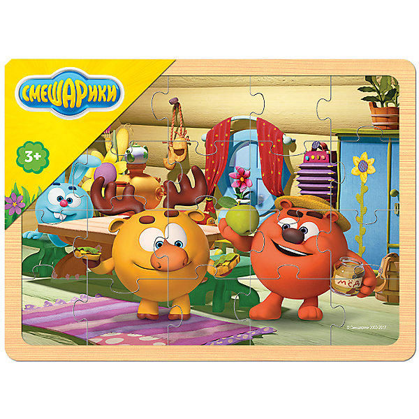 Игра из дерева Смешарики, Step Puzzle Игра из дерева Смешарики, Step PuzzleПазлы для малышей<br>Характеристики:<br><br>• количество деталей: 20 шт.;<br>• размер игрового планшета: 29,8х22,0см;<br>• размер готовой картинки:27,7х19,5см;<br>• состав: дерево;<br>• вес: 380г.;<br>• для детей в возрасте: от 3лет;<br>• страна производитель: Россия.<br><br>Настольная развивающая игра из дерева «Смешарики»(Мармелад Медиа) от компании специализирующейся на создании пазлов и настольных игр бренда «Steppuzzle» (Степ Пазл) станет хорошим пополнением настольных игр вашего ребенка.<br><br>Игра «Смешарики» создана для детишек, только начинающих знакомство с пазлами. Простая яркая картинка с изображением любимых героев привлечёт внимание, что позволит достичь результата.<br><br>Детали пазла очень красочные и хорошо собираются. Игра сделана из специально обработанного дерева, пазлы гладкие и безопасные. Собрав части пазла в планшете они превратиться красивую картину. Если разобрать, то его можно собирать снова и снова.<br><br>Играя с пазлами дети развивают не только память, внимательность, логическое и пространственное мышление, моторику рук, усидчивость, терпение, но просто весело и с пользой проведут время.<br><br>Игру из дерева «Смешарики.»(Мармелад Медиа) от компании «Steppuzzle» (Степ Пазл)company можно приобрести в нашем интернет-магазине.<br><br>Ширина мм: 298<br>Глубина мм: 220<br>Высота мм: 8<br>Вес г: 380<br>Возраст от месяцев: 36<br>Возраст до месяцев: 2147483647<br>Пол: Унисекс<br>Возраст: Детский<br>SKU: 6894237