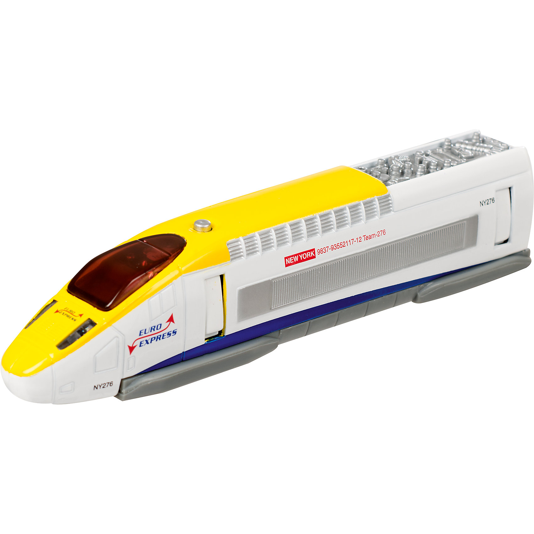 Скоростной поезд Roadsterz Euro Express, HTI Скоростной поезд Roadsterz Euro Express, HTIИгрушечная железная дорога<br><br><br>Ширина мм: 50<br>Глубина мм: 210<br>Высота мм: 90<br>Вес г: 210<br>Возраст от месяцев: 36<br>Возраст до месяцев: 144<br>Пол: Мужской<br>Возраст: Детский<br>SKU: 6908021