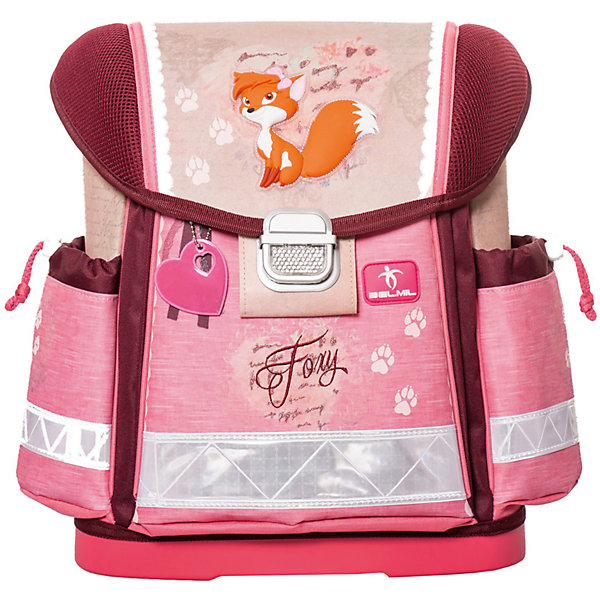 Ранец Belmil Foxy без наполнения Ранец Belmil Foxy без наполненияРанцы<br>Характеристики товара:<br><br>• начальная школа (1-4 классы);<br>• светоотражающие элементы;<br>• материал: полиуретан;<br>• объем: 18л;<br>• спинка: жесткая, ортопедическая;<br>• количество отделений внутри:2;<br>• боковые карманы;<br>• замок: защелка;<br>• дно: жесткое;<br>• подойдет для возраста какого 7-10 лет для роста 116-146;<br>• вес: 980 гр.;<br>• размер: 32х36х19см;<br>• страна бренда: Сербия.<br><br>Школьный ранец Foxy изготовлен из высококачественного, прочного и водонепроницаемого материала. Имеет жесткую конструкцию и укреплен дополнительными швами со всех краев, дно выполнено из ударопрочного пластика. Мягкие и регулируемые по высоте лямки с внутренней обивкой из дышащей ткани, шириной 6 см. <br><br>Спинка ортопедической формы с обивкой из мягкой дышащей ткани предотвращает искривление позвоночника. Внутреннее пространство ранца разделено на отсеки, позволяющие удобно разместить необходимые принадлежности, вмещает бумагу формата А4 и ноутбук до 15. <br><br>Боковые карманы на утягивающей застежке вмещают бутылку с водой объемом 0.5 л. Ранец имеет две ручки: одну для удержания ранца в руке и переноски, усиленную пластиковым каркасом и вторую для подвешивания ранца за партой. Надежный металлический замок классической формы со светоотражающим стеклом. <br><br>Светоотражающие флуоресцентные полоски и специальный брелок-отражатель, расположенные по периметру ранца, сделают вашего ребенка более заметным для фар автомобилей в темное время суток. <br><br>Школьный ранец Foxy для девочки можно купить в нашем интенрнет-магазине.<br><br>Ширина мм: 320<br>Глубина мм: 190<br>Высота мм: 360<br>Вес г: 990<br>Возраст от месяцев: 72<br>Возраст до месяцев: 2147483647<br>Пол: Женский<br>Возраст: Детский<br>SKU: 6909777