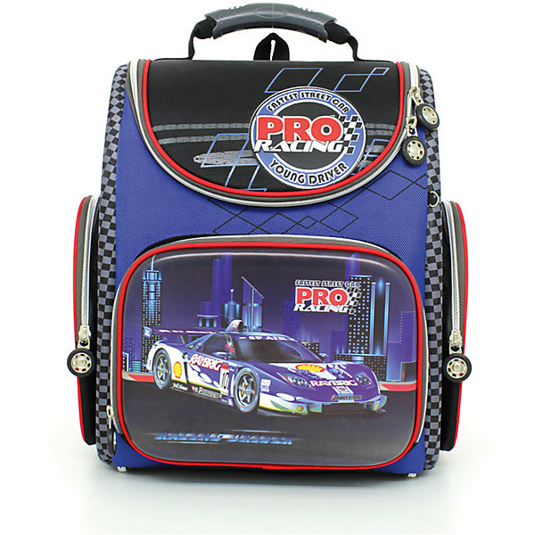 Ранец Hummingbird Pro Racing + мешок для обуви Ранец Hummingbird Pro Racing + мешок для обувиРанцы<br>Характеристики товара:<br><br>• в комплекте: мешок для обуви;<br>• начальная школа (1-4 классы);<br>• светоотражающие элементы;<br>• материал: полиуретан;<br>• объем: 20л;<br>• спинка: жесткая, ортопедическая;<br>• количество отделений внутри:2;<br>• боковые карманы;<br>• замок: молния;<br>• дно: жесткое;<br>• подойдет для возраста какого 7-10 лет для роста 116-146;<br>• вес: 910 гр.;<br>• размер: 28х18х38см;<br>• страна бренда:Россия;<br>• страна производства: Китай.<br><br>Ранец Pro Racing сделан из светоотрожающих и непромокаемых материалов. Отлично держит форму. Полностью раскладывается при помощи вшитых молний, что позволяет ранец легко чистить как снаружи, так и внутри. Благодаря ортопедической конструкции, нагрузка на позвоночник ребенка минимальна и распределяется равномерно. <br><br>Мягкие эластичные лямки в форме майки. Ранец состоит из двух внутренних отделений: отделения с жесткими перегородками для тетрадей и учебников (они фиксируют учебники и не дают им перемещаться при движении) и отделения-органайзера. <br><br>Имеется нагрудный регулируемый поддерживающий ремень, способствующий равномерному распределению веса ранца (перенос части его веса с плеч на талию и бедра). Удобная ручка-переноска и петелька, за которую можно повесить ранец.<br><br>Ранец Pro Racing можно купить в нашем интернет-магазине.<br><br>Ширина мм: 280<br>Глубина мм: 180<br>Высота мм: 380<br>Вес г: 1440<br>Возраст от месяцев: 72<br>Возраст до месяцев: 2147483647<br>Пол: Мужской<br>Возраст: Детский<br>SKU: 6909784