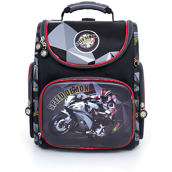 Ранец Hummingbird Speed Demon + мешок для обуви Ранец Hummingbird Speed Demon + мешок для обувиРанцы<br>Характеристики товара:<br><br>• в комплекте: мешок для обуви;<br>• начальная школа (1-4 классы);<br>• светоотражающие элементы;<br>• материал: полиуретан;<br>• объем: 20л;<br>• спинка: жесткая, ортопедическая;<br>• количество отделений внутри:2;<br>• боковые карманы;<br>• замок: молния;<br>• дно: жесткое;<br>• подойдет для возраста какого 7-10 лет для роста 116-146;<br>• вес: 910 гр.;<br>• размер: 28х18х38см;<br>• страна бренда:Россия;<br>• страна производства: Китай.<br><br> <br>Ранец Speed Demon сделан из светоотрожающих и непромокаемых материалов. Отлично держит форму. Полностью раскладывается при помощи вшитых молний, что позволяет ранец легко чистить как снаружи, так и внутри. Благодаря ортопедической конструкции, нагрузка на позвоночник ребенка минимальна и распределяется равномерно. <br><br>Мягкие эластичные лямки в форме майки. Ранец состоит из двух внутренних отделений: отделения с жесткими перегородками для тетрадей и учебников (они фиксируют учебники и не дают им перемещаться при движении) и отделения-органайзера. <br><br>Имеется нагрудный регулируемый поддерживающий ремень, способствующий равномерному распределению веса ранца (перенос части его веса с плеч на талию и бедра). Удобная ручка-переноска и петелька, за которую можно повесить ранец.<br><br>Hummingbird Ранец Speed Demon, серо-синий для мальчика можно купить в нашем интернет-магазине.<br><br>Ширина мм: 300<br>Глубина мм: 150<br>Высота мм: 400<br>Вес г: 1400<br>Возраст от месяцев: 72<br>Возраст до месяцев: 2147483647<br>Пол: Мужской<br>Возраст: Детский<br>SKU: 6909787