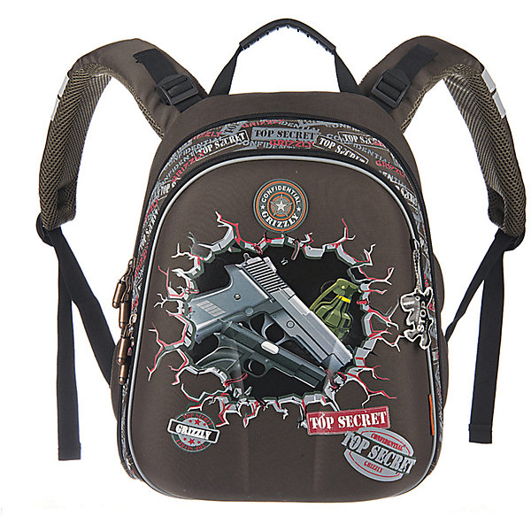Рюкзак школьный Grizzly, хаки Рюкзак школьный Grizzly, хакиРюкзаки<br>Рюкзак школьный, два отделения, внутренний карман-пенал для карандашей, разделительная перегородка-органайзер, жесткая анатомическая спинка, дополнительная ручка-петля, укрепленные лямки с возможностью регулировки размера под рост, брелок-игрушка<br><br>Ширина мм: 290<br>Глубина мм: 200<br>Высота мм: 390<br>Вес г: 1210<br>Возраст от месяцев: 72<br>Возраст до месяцев: 2147483647<br>Пол: Мужской<br>Возраст: Детский<br>SKU: 6939807