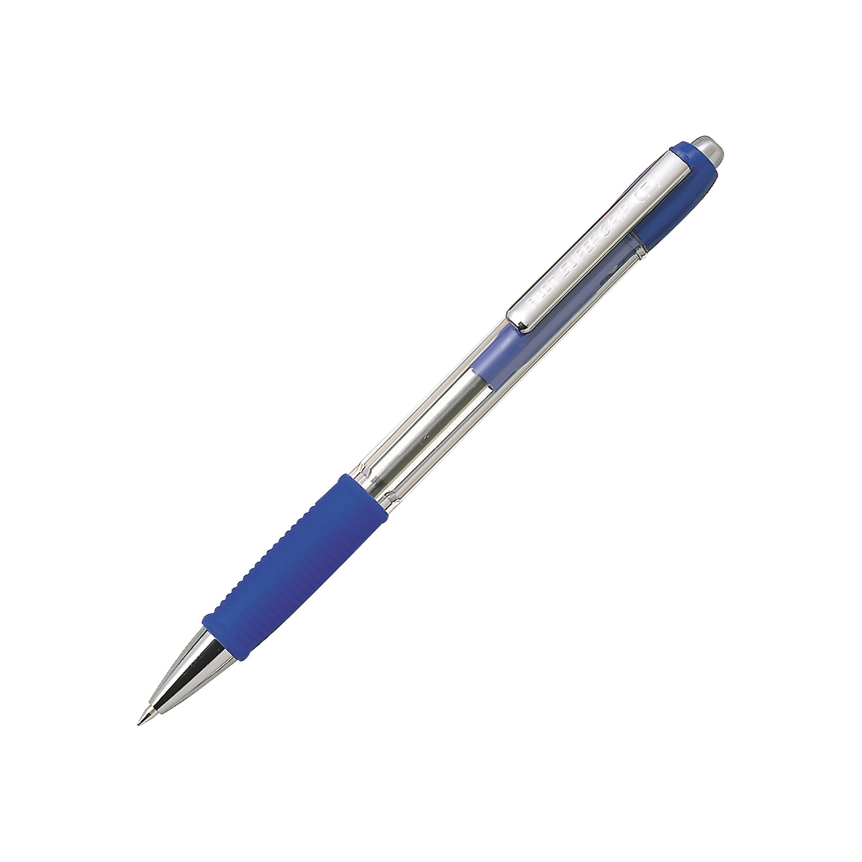 Ручка шариковая Pilot Supergrip, синяя Ручка шариковая Pilot Supergrip, синяяПисьменные принадлежности<br>Прозрачный пластиковый корпус с металлическим наконечником и зажимом. Контроль уровня чернил. Цветной резиновый упор с рифлением под пальцы. Синие чернила. Толщина линии - 0,32 мм. Диаметр шарика - 0,7 мм. Цвет чернил - синий<br><br>Ширина мм: 50<br>Глубина мм: 10<br>Высота мм: 190<br>Вес г: 20<br>Возраст от месяцев: 36<br>Возраст до месяцев: 2147483647<br>Пол: Унисекс<br>Возраст: Детский<br>SKU: 6943773