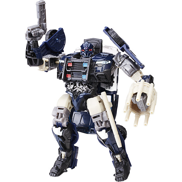 Трансформер 5 Делюкс, Трансформеры, C0887/С1321, Hasbro Трансформер 5 Делюкс, Трансформеры, C0887/С1321, HasbroТрансформеры-игрушки<br>Характеристики:<br><br>• возраст: от 8 лет;<br>• материал: пластик;<br>• высота фигурки: 13 см;<br>• размер упаковки: 23х15,2х6,8 см;<br>• вес упаковки: 222 гр.;<br>• страна производитель: Китай.<br><br>Фигурка «Трансформер 5. Делюкс» Трансформеры Hasbro создана по мотивам известного фильма «Трансформеры: Последний рыцарь». В фильме Оптимус Прайм покидает землю, но война между десептиконами и автоботами продолжается. <br><br>В наборе представлена фигурка мощного десептикона Баррикейда, который превращается в полицейский автомобиль. Игрушка выполнена из качественного прочного пластика.<br><br>Фигурку «Трансформер 5. Делюкс» Трансформеры Hasbro можно приобрести в нашем интернет-магазине.<br><br>Ширина мм: 230<br>Глубина мм: 152<br>Высота мм: 68<br>Вес г: 222<br>Возраст от месяцев: 96<br>Возраст до месяцев: 144<br>Пол: Унисекс<br>Возраст: Детский<br>SKU: 6979803