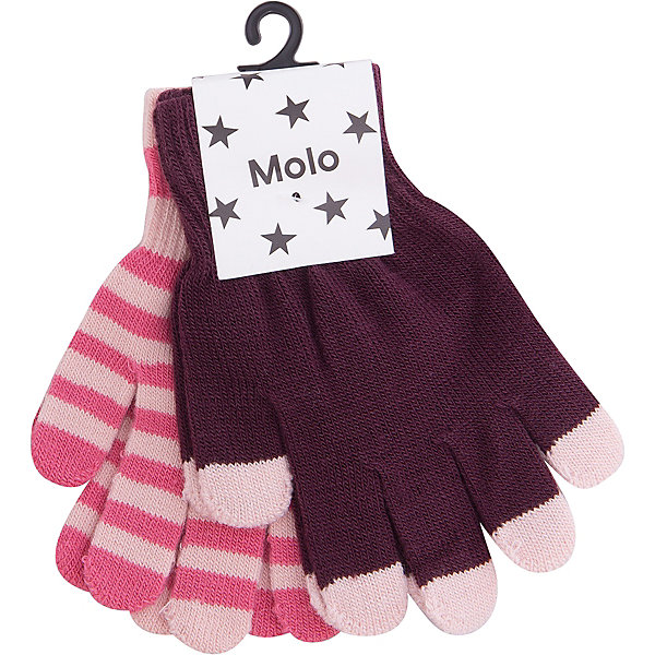 Перчатки MOLO для девочки Перчатки MOLO для девочкиПерчатки, варежки<br>Характеристики товара:<br><br>• цвет: розовый<br>• комплектация: 2 пары<br>• состав ткани: 83% акрил, 15% спандекс, 2% эластан<br>• утеплитель: нет<br>• сезон: демисезон<br>• температурный режим: от -10 до +10<br>• застежка: нет<br>• страна бренда: Дания<br>• страна изготовитель: Китай<br><br>Такие трикотажные перчатки разработаны специально для девочек. Простые в уходе перчатки сделаны из качественного материала. Детские перчатки обеспечат защиту от холода в межсезонье и небольшой мороз. Детские теплые перчатки плотно держатся на руке благодаря удобной резинке. <br><br>Перчатки для мальчика Molo (Моло) можно купить в нашем интернет-магазине.<br><br>Ширина мм: 162<br>Глубина мм: 171<br>Высота мм: 55<br>Вес г: 119<br>Цвет: бордовый<br>Возраст от месяцев: 36<br>Возраст до месяцев: 120<br>Пол: Женский<br>Возраст: Детский<br>Размер: one size<br>SKU: 6995222