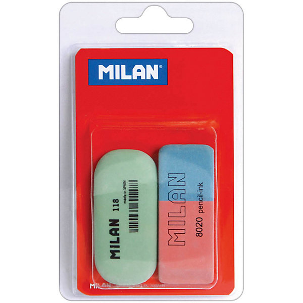 Набор ластиков 8020 и 118 2 шт Milan Набор ластиков 8020 и 118 2 шт MilanЧертежные принадлежности<br>Материал: натуральный каучук/синтетический каучук<br>Цвет: ассорти<br>Стираемые письменные принадлежности: чернографитный карандаш, цветной карандаш, ручка<br>Форма: прямоугольная/овальная<br>Футляр: нет<br>Индивидуальная упаковка: блистер<br>Наличие штрихкода на ед. товара: есть<br>Наличие европодвеса: есть<br>Комплект включает в себя один натуральный и один синтетический ластик для работы с цветными пигментами и чернилами.<br><br>Ширина мм: 140<br>Глубина мм: 82<br>Высота мм: 15<br>Вес г: 53<br>Возраст от месяцев: 60<br>Возраст до месяцев: 2147483647<br>Пол: Унисекс<br>Возраст: Детский<br>SKU: 7044151