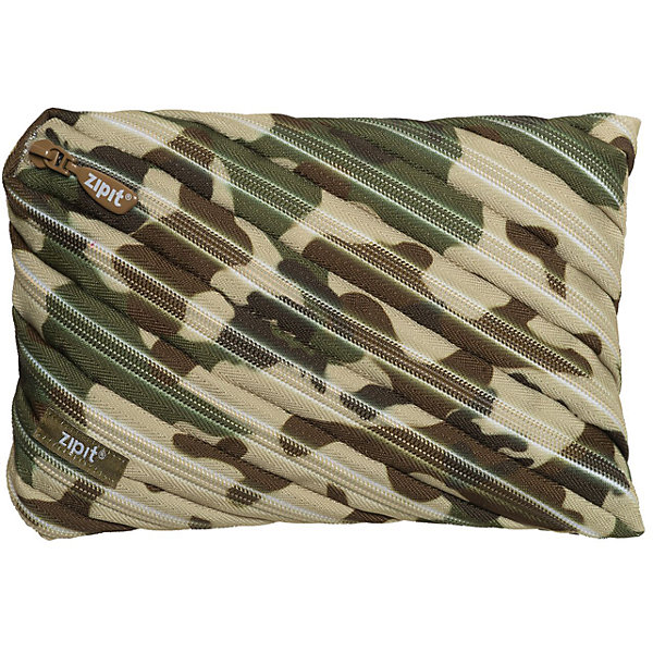 Пенал-сумочка CAMO JUMBO POUCH, цвет хаки камуфляж Пенал-сумочка CAMO JUMBO POUCH, цвет хаки камуфляжПеналы без наполнения<br>Характеристики товара:<br><br>• цвет: хаки камуфляж;<br>• возраст: от 3 лет;<br>• вес: 0,1 кг;<br>• размер: 23х2х15 см;<br>• одно вместительное отделение;<br>• изготовлен из длинной молнии;<br>• молнию можно полностью расстегнуть;<br>• материал: полиэстер;<br>• страна бренда: США;<br>• страна изготовитель: Китай.<br><br>Этот пенал из гибкой молнии выполнен в приятном камуфляжном оттенке. Стоит обратить внимание на его практичный размер и форму, надежную застежку и вместительность. <br><br>Аксессуар вполне может послужить не только школьникам! Его можно использовать как косметичку, сумку для мелочей, чехол для техники. Стильные детали и актуальная расцветка – это дополнительные плюсы модели. <br><br>Пенал-сумочка «Camo Jumbo Pouch» можно купить в нашем интернет-магазине.<br><br>Ширина мм: 230<br>Глубина мм: 20<br>Высота мм: 150<br>Вес г: 100<br>Возраст от месяцев: 36<br>Возраст до месяцев: 720<br>Пол: Унисекс<br>Возраст: Детский<br>SKU: 7054165