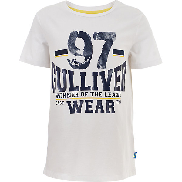 Футболка Gulliver для мальчика Футболка Gulliver для мальчикаФутболки, поло и топы<br>Футболка Gulliver для мальчика<br>Обувь в спортивном стиле не сходит с модного олимпа, окончательно вытеснив из повседневной жизни сапоги и ботинки. И детский гардероб, в этом смысле, не исключение. Кроссовки и слипоны - фавориты современных подростков. Кроме удобства и комфорта, они придают образу динамику и делают каждый look современным и энергичным. Если вы хотите видеть своего ребенка идущим в ногу со временем, вам стоит купить черные кроссовки на яркой подошве. Модные, удобные, практичные, кроссовки сделают каждый день ребенка комфортным.<br>Состав:<br>Верх: искусственная замша; подклад и стелька: хлопок; подошва: ЕВА<br><br>Ширина мм: 199<br>Глубина мм: 10<br>Высота мм: 161<br>Вес г: 151<br>Цвет: белый<br>Возраст от месяцев: 108<br>Возраст до месяцев: 120<br>Пол: Мужской<br>Возраст: Детский<br>Размер: 140,134,128,122<br>SKU: 7077043