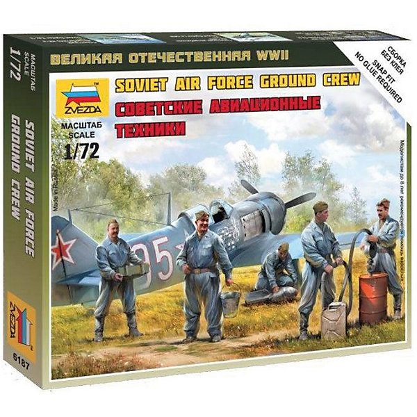 Сборная модель Звезда Советские авиатехники, 1:72 (сборка без клея) Сборная модель Звезда Советские авиатехники, 1:72 (сборка без клея)Военная техника и панорама<br>Модель сборная. Советские авиатехники<br><br>Ширина мм: 145<br>Глубина мм: 120<br>Высота мм: 20<br>Вес г: 50<br>Возраст от месяцев: 36<br>Возраст до месяцев: 180<br>Пол: Мужской<br>Возраст: Детский<br>SKU: 7086479