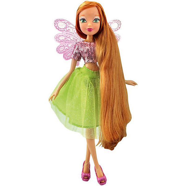 Кукла Winx Club Мерцающее облако Флора, 35 см Кукла Winx Club Мерцающее облако Флора, 35 смПопулярные игрушки<br>Характеристики товара:<br><br>• возраст: от 3 лет;<br>• материал: пластик;<br>• размер упаковки: 35х21х6 см;<br>• вес: 325 гр.;<br>•высота куклы: 35 см;<br>•упаковка: коробка;<br>•страна производитель: Китай;<br>• бренд: Winx Club.<br><br>Кукла Winx Club из коллекции «Мерцающее облако» Флора приглашает каждую любительницу мультипликационного сериала Winx стать её личным стилистом.<br><br>У куклы Флоры длинные русые волосы, которые можно украсить узорами звёздочек или сердечек, а также покрасить в другой цвет с помощью предметов в комплекте набора. Волосы куклы выполнены из гладкого нейлона высокого качества и надежно прошиты, они не запутываются и их легко расчесывать и укладывать.<br><br>Флора очень стильно одета: на ней нежно-розовый топ с пайетками и пышная салатовая юбка с подкладкой. На ногах у куклы стильные розовые босоножки, которые легко снимать и одевать, а за спиной – нежные розовые крылышки. <br><br>Материалы, из которых изготовлена кукла абсолютно безопасные: тело выполнено из высококачественного пластика, а одежда из гипоаллергенного текстиля.<br><br>Куклу Winx Club «Мерцающее облако» Флора можно купить в нашем интернет-магазине.<br><br>Ширина мм: 210<br>Глубина мм: 60<br>Высота мм: 350<br>Вес г: 225<br>Возраст от месяцев: 36<br>Возраст до месяцев: 120<br>Пол: Женский<br>Возраст: Детский<br>SKU: 7097669