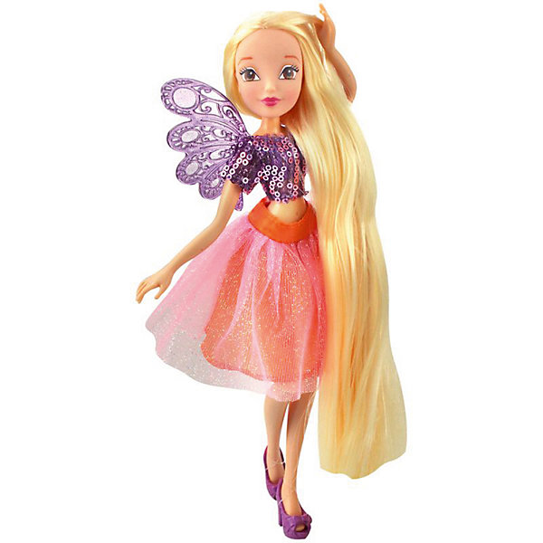 Кукла Winx Club Мерцающее облако Стелла, 35 см Кукла Winx Club Мерцающее облако Стелла, 35 смПопулярные игрушки<br>Характеристики товара:<br><br>• возраст: от 3 лет;<br>• материал: пластик;<br>• размер упаковки: 35х21х6 см;<br>• вес: 325 гр.;<br>•высота куклы: 35 см;<br>•упаковка: коробка;<br>•страна производитель: Китай;<br>• бренд: Winx Club.<br><br>Кукла Winx Club из коллекции «Мерцающее облако» Стелла приглашает каждую любительницу мультипликационного сериала Winx стать её личным стилистом.<br><br>Стелла - блондинка, у нее очень длинные волосы, которые можно украсить узорами звёздочек или сердечек, а также покрасить в другой цвет с помощью предметов в комплекте набора. Волосы куклы выполнены из гладкого нейлона высокого качества и надежно прошиты, они не запутываются и их легко расчесывать и укладывать.<br><br>Фея очень стильно одета: на ней фиолетовый топ с пайетками и пышная мерцающая юбка персикового цвета. На ногах у куклы стильные фиолетовые босоножки, которые легко снимать и одевать, а за спиной – невесомые крылышки. <br><br>Материалы, из которых изготовлена кукла абсолютно безопасные: тело выполнено из высококачественного пластика, а одежда из гипоаллергенного текстиля.<br><br>Куклу Winx Club «Мерцающее облако» Стелла можно купить в нашем интернет-магазине.<br><br>Ширина мм: 210<br>Глубина мм: 60<br>Высота мм: 350<br>Вес г: 225<br>Возраст от месяцев: 36<br>Возраст до месяцев: 120<br>Пол: Женский<br>Возраст: Детский<br>SKU: 7097670