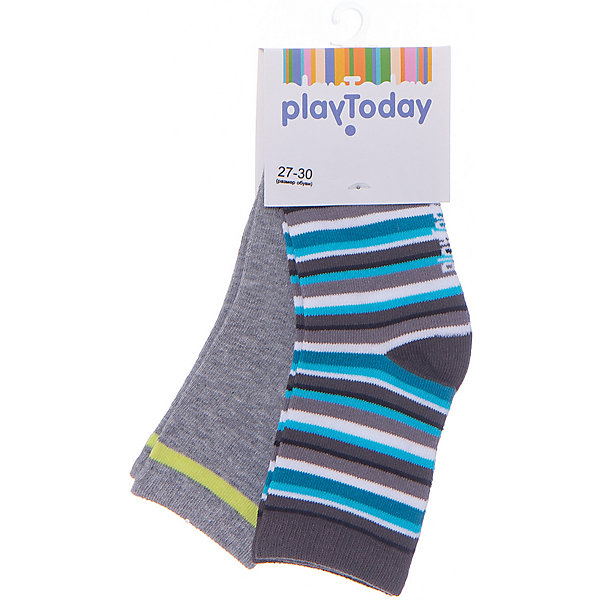Носки PlayToday для мальчика Носки PlayToday для мальчикаНоски<br>Характеристики товара:<br><br>• цвет: серый<br>• состав ткани: 75% хлопок, 22% нейлон, 3% эластан<br>• сезон: круглый год<br>• страна бренда: Германия<br>• страна изготовитель: Китай<br><br>Одежда и аксессуары для детей от PlayToday - это качественные и красивые вещи. Удобные детские носки хорошо сохраняют форму и яркость цвета. Эти трикотажные носки для мальчика выполнены в практичной расцветке. Носки для детей сделаны из дышащего мягкого материала.<br><br>Носки PlayToday (ПлэйТудэй) для мальчика можно купить в нашем интернет-магазине.<br><br>Ширина мм: 87<br>Глубина мм: 10<br>Высота мм: 105<br>Вес г: 115<br>Цвет: серый<br>Возраст от месяцев: 36<br>Возраст до месяцев: 48<br>Пол: Мужской<br>Возраст: Детский<br>Размер: 14,16,18<br>SKU: 7110738