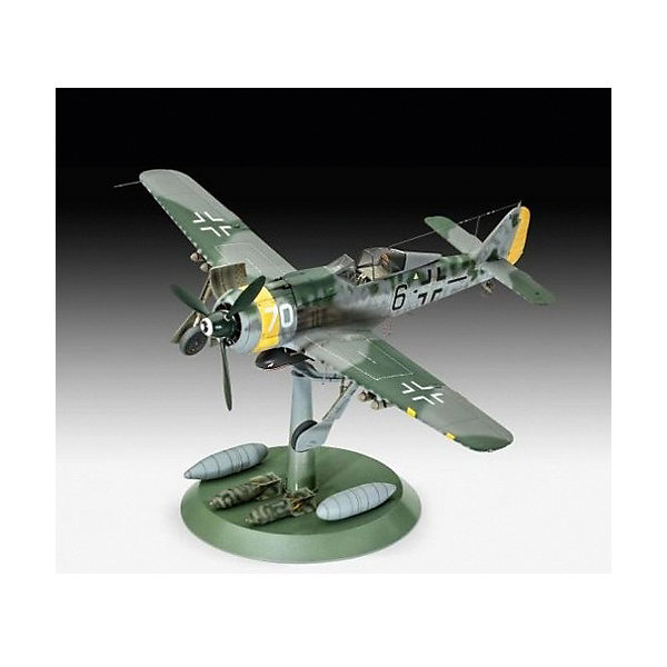 Самолет Фокке-Вульф FW-190 F-8 Самолет Фокке-Вульф FW-190 F-8Самолеты и вертолеты<br>Сборная модель немецкого самолета времен Второй мировой войны Фокке-Вульф FW-190 F-8. Она выполнена из пластика в масштабе 1 к 32. Для сборки и покраски вам понадобится клей и краска. Рекомендуется использовать клей для пластика Ревелл, а также акриловые или эмалевые краски. <br>Модификация F-8 представляет собой версию штурмовика одноместного немецкого самолета Focke-Wulf FW-190. По сравнению со своими предшественниками машина несла более мощное вооружение и имела улучшенное бронирование двигателя и кабины. Также у самолета были монтированы бомбодержатели и он мог нести дополнительные топливные баки. <br>Длина собранной модели: 28,2 см <br>Размах крыла: 32,7 см <br>Количество деталей: 230 <br>Рекомендуется для детей от 12 лет. <br>Декали для версий: <br> - Fw 190 F-8/R1, black 6 , St.SG.10, 1945 <br>- Fw 190 F-8, black 2 , St.SG.10, 1945<br><br>Ширина мм: 437<br>Глубина мм: 112<br>Высота мм: 248<br>Вес г: 940<br>Возраст от месяцев: 144<br>Возраст до месяцев: 2147483647<br>Пол: Мужской<br>Возраст: Детский<br>SKU: 7122348