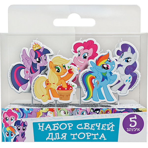 Набор свечей на палочках Росмэн My Little Pony, 5 шт Набор свечей на палочках Росмэн My Little Pony, 5 штДетские свечи для торта<br>Праздничный торт с фигурными свечами станет для вашего ребенка символом долгожданного праздника - дня рождения! Яркие, веселые огоньки восхитят кроху, а задувание свечей превратится в веселую игру, которая обязательно запомнится надолго. Кроме того, задувая огоньки, ребенок развивает свою дыхательную систему, активная работа которой способствует гармоничному физическому и умственному развитию. Поэтому увлекательные упражнения с задуванием свечи полезно проводить не только в праздники, но и в повседневной жизни.<br>В наборе Мой маленький пони 5 фигурных свечей для торта с пластиковыми держателями. Высота фигурки - до 4 см. Свечи изготовлены из стеарина. Срок годности: 5 лет.<br><br>Ширина мм: 454<br>Глубина мм: 289<br>Высота мм: 346<br>Вес г: 30<br>Возраст от месяцев: 36<br>Возраст до месяцев: 2147483647<br>Пол: Женский<br>Возраст: Детский<br>SKU: 7127428