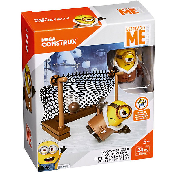 Конструктор Mattel Mega Construx Миньоны Снежный футбол, 24 детали Конструктор Mattel Mega Construx Миньоны Снежный футбол, 24 деталиПластмассовые конструкторы<br>Характеристики товара: <br><br>• возраст: от 5 лет;<br>• материал: пластик;<br>• в комплекте: фигурка, 24 детали;<br>• размер упаковки: 12х10х4,5 см;<br>• вес упаковки: 59 гр.;<br>• страна производитель: Китай.<br><br>Конструктор Mega Bloks «Миньоны: Снежный футбол» создан по мотивам известных мультфильмов «Гадкий Я» и «Миньоны». Миньоны — милые желтые существа, постоянно попадающие в забавные ситуации. В наборе представлены детали для сборки футбольных ворот. А миньон будет пытаться забить как можно больше голов. <br><br>Конструктор Mega Bloks «Миньоны: Снежный футбол» можно приобрести в нашем интернет-магазине.<br><br>Ширина мм: 45<br>Глубина мм: 100<br>Высота мм: 120<br>Вес г: 59<br>Возраст от месяцев: 60<br>Возраст до месяцев: 108<br>Пол: Унисекс<br>Возраст: Детский<br>SKU: 7140492