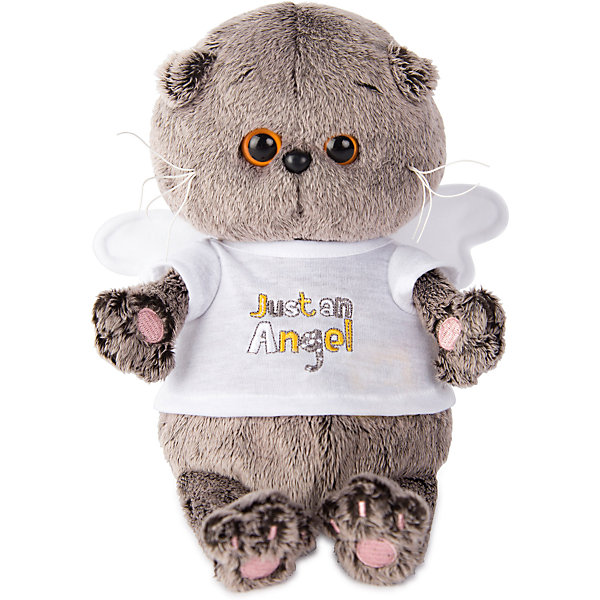 Мягкая игрушка Budi Basa Кот Басик Baby в футболочке Just an Angel, 20 см Мягкая игрушка Budi Basa Кот Басик Baby в футболочке Just an Angel, 20 смМягкие игрушки животные<br>Характеристики товара:<br><br>• возраст: от 3 лет;<br>• материал: текстиль, искусственный мех;<br>• высота игрушки: 20 см;<br>• размер упаковки: 22х15х11 см;<br>• вес упаковки: 320 гр.;<br>• страна производитель: Россия.<br><br>Мягкая игрушка «Басик Baby в футболочке Just an Angel» Budi Basa - очаровательный пушистый котенок с добрыми глазками. Басик еще совсем малыш. На нем одета белая футболка с ангельскими крылышками на спине. Игрушка выполнена из качественного безопасного материала, настолько приятного и мягкого, что ребенок будет брать с собой котенка в кроватку и спать в обнимку.<br><br>Мягкую игрушку «Басик Baby в футболочке Just an Angel» Budi Basa можно приобрести в нашем интернет-магазине.<br><br>Ширина мм: 22<br>Глубина мм: 15<br>Высота мм: 11<br>Вес г: 320<br>Возраст от месяцев: 36<br>Возраст до месяцев: 84<br>Пол: Женский<br>Возраст: Детский<br>SKU: 7143349