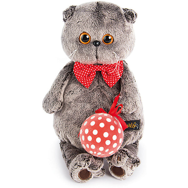 Мягкая игрушка Budi Basa Кот Басик с елочной игрушкой, 30 см Мягкая игрушка Budi Basa Кот Басик с елочной игрушкой, 30 смМягкие игрушки-кошки<br>Характеристики товара:<br><br>• возраст: от 3 лет;<br>• материал: текстиль, искусственный мех;<br>• высота игрушки: 30 см;<br>• размер упаковки: 32х18х16 см;<br>• вес упаковки: 633 гр.;<br>• страна производитель: Россия.<br><br>Мягкая игрушка «Басик с елочной игрушкой» Budi Basa - очаровательный пушистый котенок с добрыми глазками. На Басике красная бабочка в горошек, а в лапках он держит елочный шар. Игрушка выполнена из качественного безопасного материала, настолько приятного и мягкого, что ребенок будет брать с собой котенка в кроватку и спать в обнимку.<br><br>Мягкую игрушку «Басик с елочной игрушкой» Budi Basa можно приобрести в нашем интернет-магазине.<br><br>Ширина мм: 32<br>Глубина мм: 18<br>Высота мм: 16<br>Вес г: 633<br>Возраст от месяцев: 36<br>Возраст до месяцев: 84<br>Пол: Женский<br>Возраст: Детский<br>SKU: 7143399