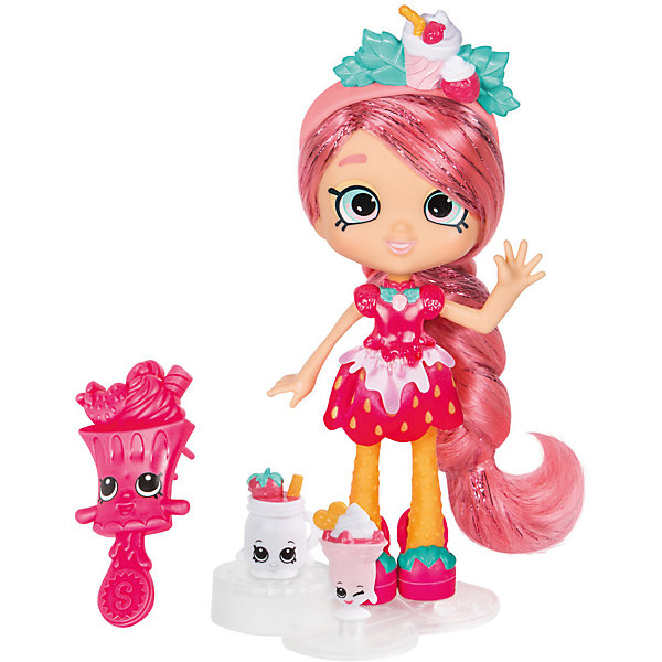 Мини-кукла Moose Shopkins Shoppies Цветочная Люси Смузи, 15 см Мини-кукла Moose Shopkins Shoppies Цветочная Люси Смузи, 15 смПопулярные игрушки<br>Характеристики товара:<br><br>• возраст: от 5 лет;<br>• высота куклы: 15 см;<br>• материал: пластик;<br>• упаковка: картонная коробка;<br>• размер упаковки: 17х27х6 см.;<br>• вес: 240 гр.;<br>• наименование бренда, страна бренда: Moose (Мус), Австралия;<br>• страна изготовитель: Китай.<br><br>Кукла Shoppies «Люси Смузи (lusy Smoothie)» - это игровой набор из очаровательная куклы с удивиельными волосами, расчески, а также 2 фигурок Shopkins. В набор также входит специальная подставка, на которую можно установить куклу. <br><br>Кукла по имени Люси Смузи станет доброй подружкой маленькой девочке. Люси Смузи - яркая, активная и веселая героиня, в наряде клубнички, всегда угощает своих гостей вкусными десертами. Она неравнодушна к аксессуарам в виде ягод и розовому цвету.<br> <br>С помощью игрушек от знаменитого бренда Moose можно собирать большую коллекцию и придумывать различные интересные сюжеты для игры с ними. Они изготовлены из высококачественных материалов, безопасных для детского здоровья. <br><br>Игры с куклами прекрасно развивают мелкую моторику рук, внимательность, образное мышление, познавательный интерес, обогащают словарный запас.<br><br>Куклу Shoppies «Люси Смузи (lusy Smoothie)», 15 см., Moose (Мус) можно купить в нашем интернет-магазине.<br><br>Ширина мм: 170<br>Глубина мм: 67<br>Высота мм: 270<br>Вес г: 240<br>Возраст от месяцев: 60<br>Возраст до месяцев: 2147483647<br>Пол: Женский<br>Возраст: Детский<br>SKU: 7143853