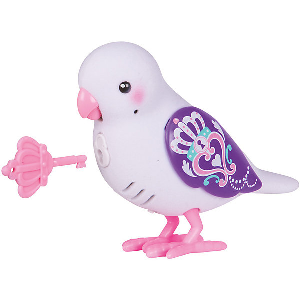Интерактивная птичка Moose Little Live Pets Princess Whispers, белая (звук, запись) Интерактивная птичка Moose Little Live Pets Princess Whispers, белая (звук, запись)Интерактивные животные<br>Характеристики товара:<br><br>• возраст: от 5 лет;<br>• материал: пластик;<br>• тип батареек: 2 батарейки ААА;<br>• наличие батареек: в комплект не входят;<br>• размер упаковки: 22х14х5,5 см;<br>• вес упаковки: 140 гр.;<br>• страна производитель: Китай.<br><br>Интерактивная птичка Moose Little Live Pets Princess Whispers — интерактивная игрушка в виде птички с яркими разноцветными крылышками. Если погладить птичку, то она запоет. Если гладить ее некоторое время, то зазвучит мелодия. Птичка умеет запоминать и повторять сказанные фразы. Нужно просто нажать кнопочку у нее на груди. Кроме этого, в комплекте с птичкой необычный ключик. Ребенок может записать секретную фразу, которую птичка произнесет, только если повернуть ключик. Игрушка выполнена из качественных материалов.<br><br>Интерактивную птичку Moose Little Live Pets Princess Whispers можно приобрести в нашем интернет-магазине.<br><br>Ширина мм: 140<br>Глубина мм: 55<br>Высота мм: 220<br>Вес г: 140<br>Возраст от месяцев: 60<br>Возраст до месяцев: 120<br>Пол: Унисекс<br>Возраст: Детский<br>SKU: 7144242