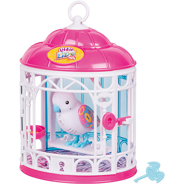 Интерактивная птичка Moose Little Live Pets в клетке, белая Интерактивная птичка Moose Little Live Pets в клетке, белаяИнтерактивные животные<br>Характеристики товара:<br><br>• возраст: от 5 лет;<br>• материал: пластик;<br>• в комплекте: птичка, клетка;<br>• тип батареек: 2 батарейки ААА;<br>• наличие батареек: тестовые в комплекте;<br>• размер упаковки: 29х18,9х15 см;<br>• вес упаковки: 430 гр.;<br>• страна производитель: Китай.<br><br>Интерактивная птичка в клетке Moose Little Live Pets белая — интерактивная игрушка в виде птички с яркими разноцветными крылышками. Если погладить птичку, то она запоет. Если гладить ее некоторое время, то зазвучит мелодия. Птичка умеет запоминать и повторять сказанные фразы. Нужно просто нажать кнопочку у нее на груди. Кроме этого, в комплекте с птичкой необычный ключик. Ребенок может записать секретную фразу, которую птичка произнесет, только если повернуть ключик. <br><br>Живет птичка в своей клетке, в которой для нее есть кормушка и жердочка для качания. Сверху колечко, за которое клетку можно переносить или подвесить. Дверь клетки открывается. Игрушка выполнена из качественных материалов.<br><br>Интерактивную птичку в клетке Moose Little Live Pets белую можно приобрести в нашем интернет-магазине.<br><br>Ширина мм: 189<br>Глубина мм: 150<br>Высота мм: 290<br>Вес г: 430<br>Возраст от месяцев: 60<br>Возраст до месяцев: 120<br>Пол: Унисекс<br>Возраст: Детский<br>SKU: 7144245
