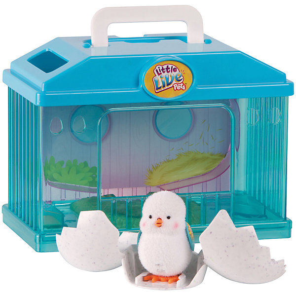 Интерактивная игрушка Moose Little Live Pets Цыпленок в яйце с домиком Интерактивная игрушка Moose Little Live Pets Цыпленок в яйце с домикомИнтерактивные животные<br>Характеристики товара:<br><br>• возраст: от 5 лет;<br>• материал: пластик;<br>• в комплекте: цыпленок, скорлупа, домик;<br>• тип батареек: 3 батарейки Button Cell;<br>• наличие батареек: в комплекте;<br>• размер упаковки: 23,5х29х13,5 см;<br>• вес упаковки: 750 гр.;<br>• страна производитель: Китай.<br><br>Интерактивный цыпленок Moose Little Live Pets с домиком — забавный цыпленок, за которым можно наблюдать, как он вылупляется из скорлупы. Сначала он бьет по яйцу, которое раскрывается, а затем издает писк. Как только он освободится из скорлупы, цыпленок начинает прыгать. Если погладить цыпленка по голове, то он запищит. Если же гладить его длительное время, то ребенок услышит мелодию. После игры цыпленок засыпает. Проживает цыпленок в домике. Домик оснащен ручкой, благодаря чему его можно брать с собой в гости или на прогулку. Игрушка выполнена из качественных безопасных материалов.<br><br>Интерактивного цыпленка Moose Little Live Pets с домиком можно приобрести в нашем интернет-магазине.<br><br>Ширина мм: 235<br>Глубина мм: 135<br>Высота мм: 290<br>Вес г: 750<br>Возраст от месяцев: 60<br>Возраст до месяцев: 120<br>Пол: Унисекс<br>Возраст: Детский<br>SKU: 7162559