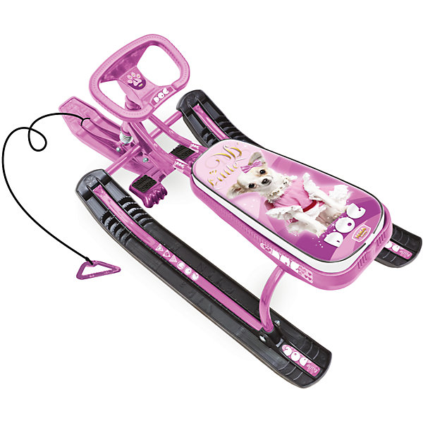 Снегокат Nika-Kids Тимка Спорт 1, (щенок, сиреневый каркас) Снегокат Nika-Kids Тимка Спорт 1, (щенок, сиреневый каркас)Снегокаты<br>Характеристики товара:<br><br>• возраст: от 4 лет; • пол: для девочек и мальчиков;<br>• цвет: сиреневый;<br>• длина: 110 см.; <br>• ширина: 49 см.;<br>• высота: 54 см.;<br>• высота по сиденью: 38 см.;<br>• ширина колеи: 37 см.;<br>• размер сиденья: 44,5х20 см.;<br>• грузоподъемность не более: 100 кг;<br>• вес: 7,2 кг.;<br>• рисунок сиденья: собака.<br><br>Снегокат предназначен для перевозки детей от 7 до 12 лет по плотному снегу или льду, катанию с горок. <br><br>Имеет сварную конструкцию из стальных труб, пластмассовые лыжи и мягкое сиденье, обтянутое искусственной кожей с рисунком.<br><br>Буксировочный трос с автоматической намоткой. Усиленный тормоз эффективен на обледенелой поверхности. Поставляется в разобранном виде.<br><br>Снегокат можно купить в нашеим интернет-магазине.<br><br>Ширина мм: 9999<br>Глубина мм: 9999<br>Высота мм: 9999<br>Вес г: 9999<br>Возраст от месяцев: 36<br>Возраст до месяцев: 84<br>Пол: Унисекс<br>Возраст: Детский<br>SKU: 7221829
