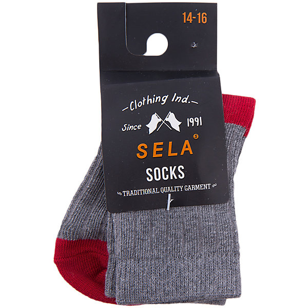 Носки SELA для мальчика Носки SELA для мальчикаНоски<br>Характеристики товара:<br><br>• цвет: серый<br>• состав ткани: 75% хлопок, 20% нейлон, 5% эластан<br>• сезон: круглый год<br>• страна бренда: Россия<br>• страна изготовитель: Китай<br><br>Эти носки для ребенка сделаны из мягкого трикотажа, в составе которого преимущественно натуральный хлопок. Такие детские носки от Sela не давят на ногу благодаря мягкой резинке. Носки для мальчика помогут обеспечить ребенку комфорт. <br><br>Носки Sela (Села) для мальчика можно купить в нашем интернет- магазине.<br><br>Ширина мм: 87<br>Глубина мм: 10<br>Высота мм: 105<br>Вес г: 115<br>Цвет: серый<br>Возраст от месяцев: 24<br>Возраст до месяцев: 540<br>Пол: Мужской<br>Возраст: Детский<br>Размер: 16,20-22,18-20,16-18<br>SKU: 7230044
