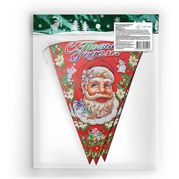 Новогодняя гирлянда-флажки Pinofino С Новым Годом!, 2,4 м Новогодняя гирлянда-флажки Pinofino С Новым Годом!, 2,4 мНовогодняя мишура и бусы<br>Гирлянда из флажков с русским текстом С новым Годом! двухстороняя. Материал - бумага. Длина 2,4 м.<br><br>Ширина мм: 7<br>Глубина мм: 260<br>Высота мм: 350<br>Вес г: 34<br>Возраст от месяцев: 36<br>Возраст до месяцев: 2147483647<br>Пол: Унисекс<br>Возраст: Детский<br>SKU: 7230483