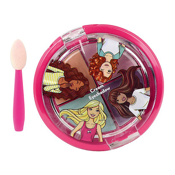 Игровой набор Markwins Barbie Декоративная косметика Тени для век, 4 цвета Игровой набор Markwins Barbie Декоративная косметика Тени для век, 4 цветаНаборы детской косметики<br>Состав набора: палитра кремовых теней для век из 4 оттенков, аппликатор 1 шт.<br><br>Ширина мм: 18<br>Глубина мм: 102<br>Высота мм: 127<br>Вес г: 47<br>Возраст от месяцев: 36<br>Возраст до месяцев: 2147483647<br>Пол: Женский<br>Возраст: Детский<br>SKU: 7231341