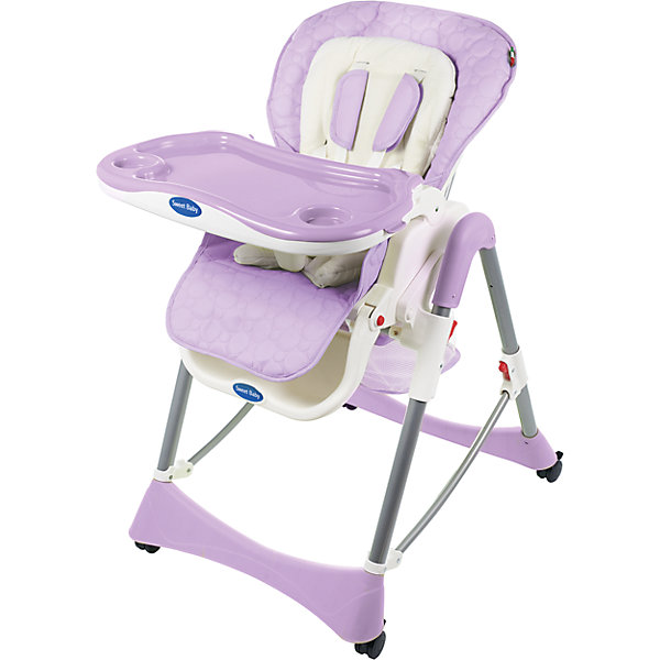 Стульчик для кормления Royal Classic, Sweet Baby, lilla Стульчик для кормления Royal Classic, Sweet Baby, lillaСтульчики для кормления<br>Характеристика товара:<br><br>• используется в качестве стульчика для кормления или шезлонга для сна<br>• регулируемая спинка - 3 позиции, максимальный угол наклона 150 градусов<br>• регулируемая по наклону подножка (3 положения)<br>• чехол из экокожи (снимается)<br>• вкладыш из гипоаллергенной ткани (снимается)<br>• сетчато-текстильная корзина для аксессуаров<br>• 5-точечные ремни безопасности с надежным замком и мягкими накладками<br>• съемная верхняя накладка на поднос и 2 углубления для посуды<br>• 4 колеса со стоперами<br>• компактные размеры и устойчивость в сложенном виде<br>• возраст: от 0 месяцев<br>• материал рамы: металл, пластик<br>• вес - 10,6 кг<br>• размер (ДхШхВ) - 59х79х102 см<br><br>Стульчик для кормления Sweet Baby Royal Classic - идеальное сочетание функциональности и удобства.<br><br>Эта практичная модель, которая имеет немало полезных функций, которые позволяют использовать ее не только в качестве обычного стульчика для кормления, но и как место для отдыха малыша.<br><br>Внимание! Второе и последующие фото являются дополнительными и показывают функционал товара. Оригинальным по цвету является 1-е фото.<br><br>Стульчик для кормления Sweet Baby Royal Classic можно купить в нашем интернет-магазине.<br><br>Ширина мм: 475<br>Глубина мм: 725<br>Высота мм: 275<br>Вес г: 12200<br>Цвет: лиловый<br>Возраст от месяцев: 0<br>Возраст до месяцев: 36<br>Пол: Унисекс<br>Возраст: Детский<br>SKU: 7242470