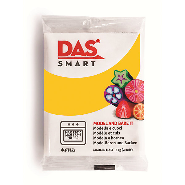 Полимерная паста для запекания DAS SMART 57 гр, желтая Полимерная паста для запекания DAS SMART 57 гр, желтаяМасса для лепки<br>Характеристики:<br><br>• полимерная паста для моделирования;<br>• в упаковке 2 индивидуально упакованные пластины;<br>• готовые изделия запекаются в духовке при температуре 130 градусов;<br>• продолжительность: 30 минут;<br>• изделие можно запекать несколько раз;<br>• декоративные элементы добавляются в несколько этапов;<br>• общий вес пасты: 57 г;<br>• размер упаковки: 7х5,5х0,5 см;<br>• вес в упаковке: 59 г.<br><br>Паста Das Smart используется для моделирования различных изделий в формате 3D или плоских фигурок. Декоративные элементы позволяют добавить к изделию яркие краски, дополнить образы и сформировать недостающие детали: окна, дверные ручки, глазки-носики и др. Полимерная паста для моделирования помогает развивать творческие способности ребенка, мелкую моторику пальчиков и образное мышление. <br><br>Пасту для моделирования Das Smart 57 g, цвет желтый можно купить в нашем интернет-магазине.<br><br>Ширина мм: 70<br>Глубина мм: 55<br>Высота мм: 5<br>Вес г: 0<br>Возраст от месяцев: 36<br>Возраст до месяцев: 2147483647<br>Пол: Унисекс<br>Возраст: Детский<br>SKU: 7248297