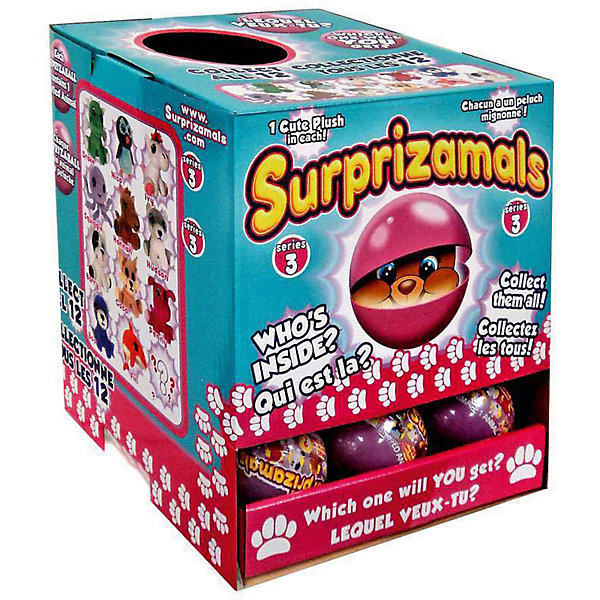 Мягкая игрушка Surprizamals в капсуле, серия 3 (в ассортименте) Мягкая игрушка Surprizamals в капсуле, серия 3 (в ассортименте)Мягкие игрушки животные<br>Характеристики товара:<br><br>• возраст: от 3 лет;<br>• материал: пластик, плюш;<br>• в комплекте: шар, 1 игрушка, буклет коллекционера;<br>• диаметр шара: 6 см;<br>• размер упаковки: 6х6х6 см;<br>• вес упаковки: 30 гр.;<br>• страна производитель: Китай;<br>• товар представлен в ассортименте.<br><br>Мягкая игрушка Surprizamals в капсуле Серия 3 — маленький пушистый зверек, спрятанный в капсуле. Так как капсула непрозрачная, то какой именно зверек попадется внутри, станет сюрпризом. Игрушка выполнена из мягкого приятного плюша. Памятка коллекционера позволит разобраться во всей коллекции, записать уже имеющихся зверьков. Всего есть 4 вида зверьков: обычные, коллекционные, редкие, ультраредкие.<br><br>Мягкую игрушку Surprizamals в капсуле Серия 3 можно приобрести в нашем интернет-магазине.<br><br>Ширина мм: 60<br>Глубина мм: 60<br>Высота мм: 60<br>Вес г: 30<br>Возраст от месяцев: 36<br>Возраст до месяцев: 120<br>Пол: Унисекс<br>Возраст: Детский<br>SKU: 7276549