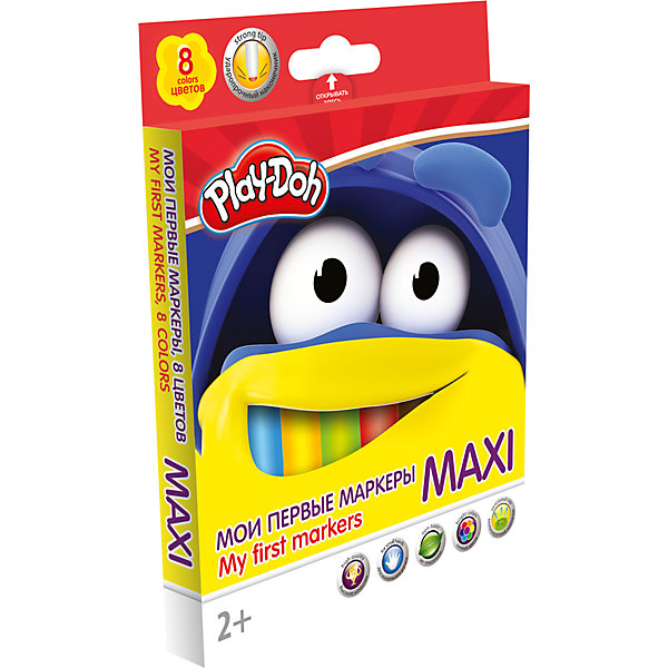 Фломастеры Maxi Академия Групп Play-Doh, 8 цветов Фломастеры Maxi Академия Групп Play-Doh, 8 цветовФломастеры<br>Характеристики:<br><br>• цветные фломастеры для творчества, 8 цветов;<br>• тип фломастеров: макси, 13,6х1,55 см;<br>• утолщенная форма корпуса;<br>• увеличенное содержание чернил;<br>• нейлоновый стержень;<br>• улучшенный пишущий узел;<br>• безопасный фетровый наконечник закругленной формы;<br>• вентилируемый колпачек, непрозрачный, в цвет наконечника;<br>• материал: нетоксичный пластик, чернила;<br>• упаковка: коробка из мелованного картона с 4С печатью;<br>• размер упаковки: 16,4х12,8х1,5 см;<br>• вес: 114 г.<br><br>Фломастеры с безопасным наконечником используются в процессе развивающих занятий с детьми старше 2-х лет. Фломастеры имеют утолщенную форму корпуса и увеличенное содержание чернил – маленьким художникам предоставлен простор для творческих порывов. Фетровый наконечник закругленной формы выдерживает самый сильный нажим и удар. Каждый фломастер рисует под любым углом. На корпусе фломастера – печать под цвет наконечника, все фломастеры белого цвета.<br><br>Набор фломастеров Maxi, 8 цв. можно купить в нашем интернет-магазине.<br><br>Ширина мм: 15<br>Глубина мм: 128<br>Высота мм: 164<br>Вес г: 114<br>Возраст от месяцев: 24<br>Возраст до месяцев: 72<br>Пол: Унисекс<br>Возраст: Детский<br>SKU: 7319929