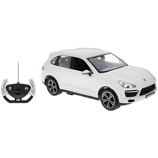 Радиоуправляемая машина Rastar Porsche Cayenne Turbo 1:14, белая Радиоуправляемая машина Rastar Porsche Cayenne Turbo 1:14, белаяРадиоуправляемые машины<br>Характеристики товара:<br><br>• серия: Porsche;<br>• возраст: от 3 лет;<br>• цвет: белый;<br>• масштаб: 1:14;<br>В комплекте:<br>• машина; <br>• пульт дистанционного управления;<br>• инструкция;<br>• наличие батареек: не входят в комплект;<br>• тип батареек: 5 х 1,5V AA (пальчиковые), 1 х 9V типа Крона;<br>• дальность действия: 45 м.;<br>• из чего сделана игрушка (состав): пластмасса, элементы из металла, резина;<br>• размер упаковки: 45,5х21,5х19,5 см;<br>• размер машинки: 34,6х13,9х12,2 см.;<br>• вес: 1,6 кг.;<br>• максимальная скорость: 7 км/ч.;<br>• упаковка: картонная коробка с блистером;<br>• страна-производитель: КНР.<br><br>Все дети хотят иметь в наборе своих игрушек ослепительные, невероятные и крутые автомобили на радиоуправлении. Тем более если это автомобиль известной марки с проработкой всех деталей, удивляющий приятным качеством и видом. <br><br>Одной из таких моделей является автомобиль на радиоуправлении Porsche Cayenne Turbo. Это точная копия настоящего авто в масштабе 1:14. Авто обладает неповторимым провокационным стилем и спортивным характером. А серьезные габариты придают реалистичность в управлении. Автомобиль отличается потрясающей маневренностью, динамикой и покладистостью. При движении у машины автоматически зажигаются передние/задние фары (в зависимости от направления движения).<br><br>Управлять таким высококлассным автомобилем — сплошное удовольствие! С машинкой можно играть одному и с друзьями, соревнуясь в скорости и маневренности!<br><br>Машину Porsche Cayenne Turbo 1:14 со светом, на радио управлении, RASTAR можно купить в нашем интернет-магазине.<br><br>Ширина мм: 9999<br>Глубина мм: 9999<br>Высота мм: 9999<br>Вес г: 1620<br>Возраст от месяцев: 36<br>Возраст до месяцев: 2147483647<br>Пол: Мужской<br>Возраст: Детский<br>SKU: 7320821