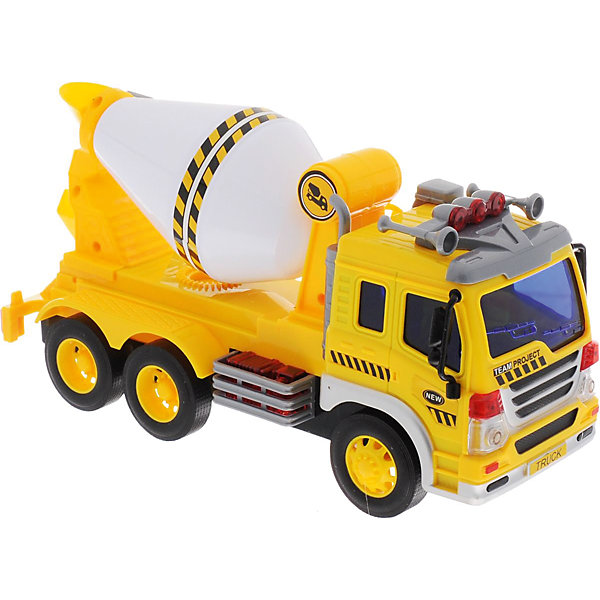 Машина Dave Toys Junior Tracker Бетономешалка 1:16, свет, звук Машина Dave Toys Junior Tracker Бетономешалка 1:16, свет, звукМашинки<br>Характеристики:<br><br>• возраст: от 3 лет;<br>• тип игрушки: водовоз;<br>• вес: 1,25 кг;<br>• масштаб: 1:16;<br>• цвет: желтый;<br>• особенности: инерционная, световые, звуковые эффекты;<br>• материал: пластик, металл;<br>• размер: 32,6х11,5х18,6 см;<br>• тип упаковки: коробка;<br>• бренд: Dave Toys.<br><br>Бетономешалка 1:16 станет отличным подарком для мальчиков от трех лет и старше. Такой набор включает в себя большой бетономешалку желтого цвета. Упаковка сделана подходит в качестве подарочной.<br><br>Особенность игрушки состоит в том, что машинка инерционная, а также имеет световые и звуковые эффекты. Коллекционные машинки порадуют любителей автогонок, ведь из них можно собрать целый автопарк. <br><br>Игрушка характеризуется механическим воздействием, детали машинки приводятся в движение, что создает реалистичные действия реально работающей машины спецтехники. Масштаб машины 1:16. Работает водовоз от батареек, которые находятся в комплекте.<br><br>Машинка сделана из безопасных материалов. Так же красители, которыми окрашены все части автомобиля являются гипоаллергенными и не навредят здоровью ребенка. Игрушка прошла все необходимые проверки и получили все сертификаты качества.<br><br>Бетономешалку 1:16 можно купить в нашем интернет-магазине.<br><br>Ширина мм: 326<br>Глубина мм: 115<br>Высота мм: 186<br>Вес г: 1250<br>Возраст от месяцев: 36<br>Возраст до месяцев: 120<br>Пол: Мужской<br>Возраст: Детский<br>SKU: 7322662