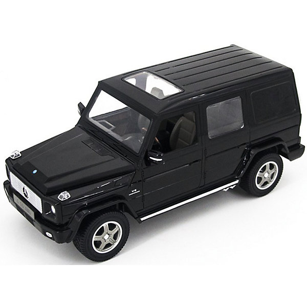 Радиоуправляемая машина Rastar Mersedes G55 AMG 1:14, черная Радиоуправляемая машина Rastar Mersedes G55 AMG 1:14, чернаяРадиоуправляемые машины<br>Характеристики:<br><br>• вес в упаковке: 1,380кг.;<br>• материал:металл, пластик;<br>• тип батарейки: 5хАА (в комплект не входят)<br>• размер упаковки: 45,5х19,5х21,5см.;<br>• размер машины: 32х14х15см.;<br>• упаковка: картонная коробка;<br>• для детей в возрасте: от 8 лет.;<br>• страна производитель:Китай.<br><br>Радиоуправляемый Мерседес Бенс G55 AMG чёрного цвета бренда «RASTAR» (Рестар) будет прекрасным подарком для маленьких мальчишек. Это точная копия настоящей машины сделанная в масштабе 1 к 14. Она создана из высококачественных, экологически чистых материалов, что очень важно для детских товаров.<br><br> Модель приводится в движение с помощью пульта управления, на котором находятся всего две кнопки, поэтому управлять машиной легко и просто. При движении вперёд или назад светятся фары. Игрушка рассчитана на двадцать пять минут непрерывной работы.<br><br>Ребёнок быстро научится управлять автомобилем применяя пульт управления, будет ловко объезжать различные препятствия. В компании с друзьями или родителями устраивать настоящие гонки. Играя дети развивают фантазию, быстроту реакции, координацию движений, глазомер.<br><br>Радиоуправляемый Мерседес Бенс G55 AMG чёрного цвета, можно купить в нашем интернет-магазине.<br><br>Ширина мм: 455<br>Глубина мм: 215<br>Высота мм: 195<br>Вес г: 1380<br>Возраст от месяцев: 36<br>Возраст до месяцев: 2147483647<br>Пол: Мужской<br>Возраст: Детский<br>SKU: 7330706
