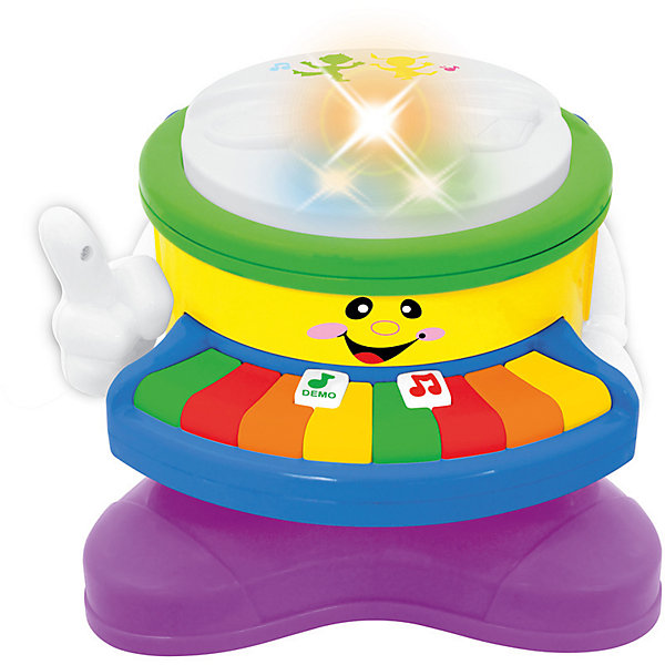 Развивающая игрушка Kiddieland Барабан-пианино Развивающая игрушка Kiddieland Барабан-пианиноДругие музыкальные инструменты<br>Характеристики товара:<br><br>• возраст: от 1 года;<br>• материал: пластик;<br>• тип батареек: 2 батарейки АА;<br>• наличие батареек: в комплекте;<br>• размер упаковки: 22х20х16 см;<br>• вес упаковки: 750 гр.;<br>• страна производитель: Китай.<br><br>Развивающая игрушка «Барабан — пианино» Kiddieland познакомит ребенка с музыкальными инструментами: барабаном и пианино. Нажимая на кнопочки, малыш услышит различные звуки, забавные мелодии. Игрушка способствует развитию музыкального слуха, цветового восприятия. Выполнена из безопасных материалов.<br><br>Развивающую игрушку «Барабан — пианино» Kiddieland можно приобрести в нашем интернет-магазине.<br><br>Ширина мм: 200<br>Глубина мм: 220<br>Высота мм: 160<br>Вес г: 750<br>Возраст от месяцев: 12<br>Возраст до месяцев: 36<br>Пол: Унисекс<br>Возраст: Детский<br>SKU: 7331996