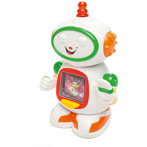 Интерактивная игрушка Kiddieland Приятель робот Интерактивная игрушка Kiddieland Приятель роботРоботы<br>Развивающая игрушка Приятель робот.Я кручу головой и двигаю руками!Покрути кнопку на голове,чтобы посмотреть как робот двигает глазками под забавные звуки!Нажми кнопку на туловище, чтобы понаблюдать за цветными картинками и послушать увлекательные звуки!<br><br>Ширина мм: 180<br>Глубина мм: 110<br>Высота мм: 250<br>Вес г: 630<br>Возраст от месяцев: 12<br>Возраст до месяцев: 36<br>Пол: Унисекс<br>Возраст: Детский<br>SKU: 7331999